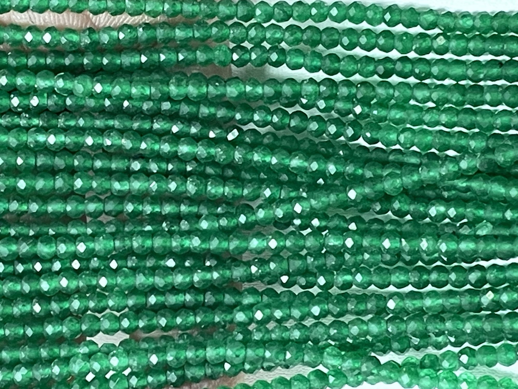 Green Onyx Rondelles Faceted