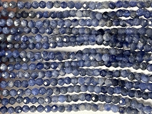 Shaded Sodalite Rondelle Faceted