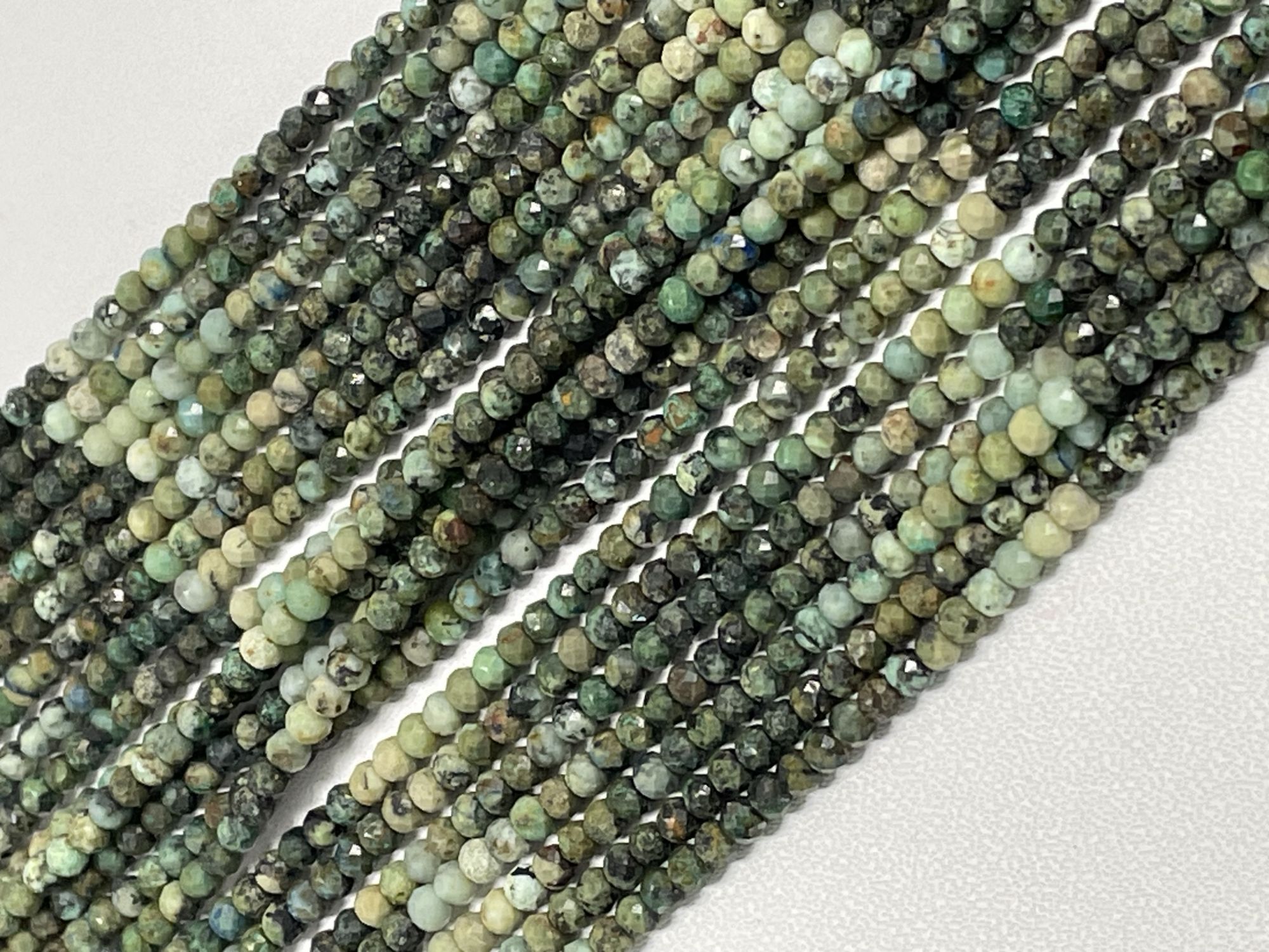 Shaded Chrysocolla Rondelle Faceted