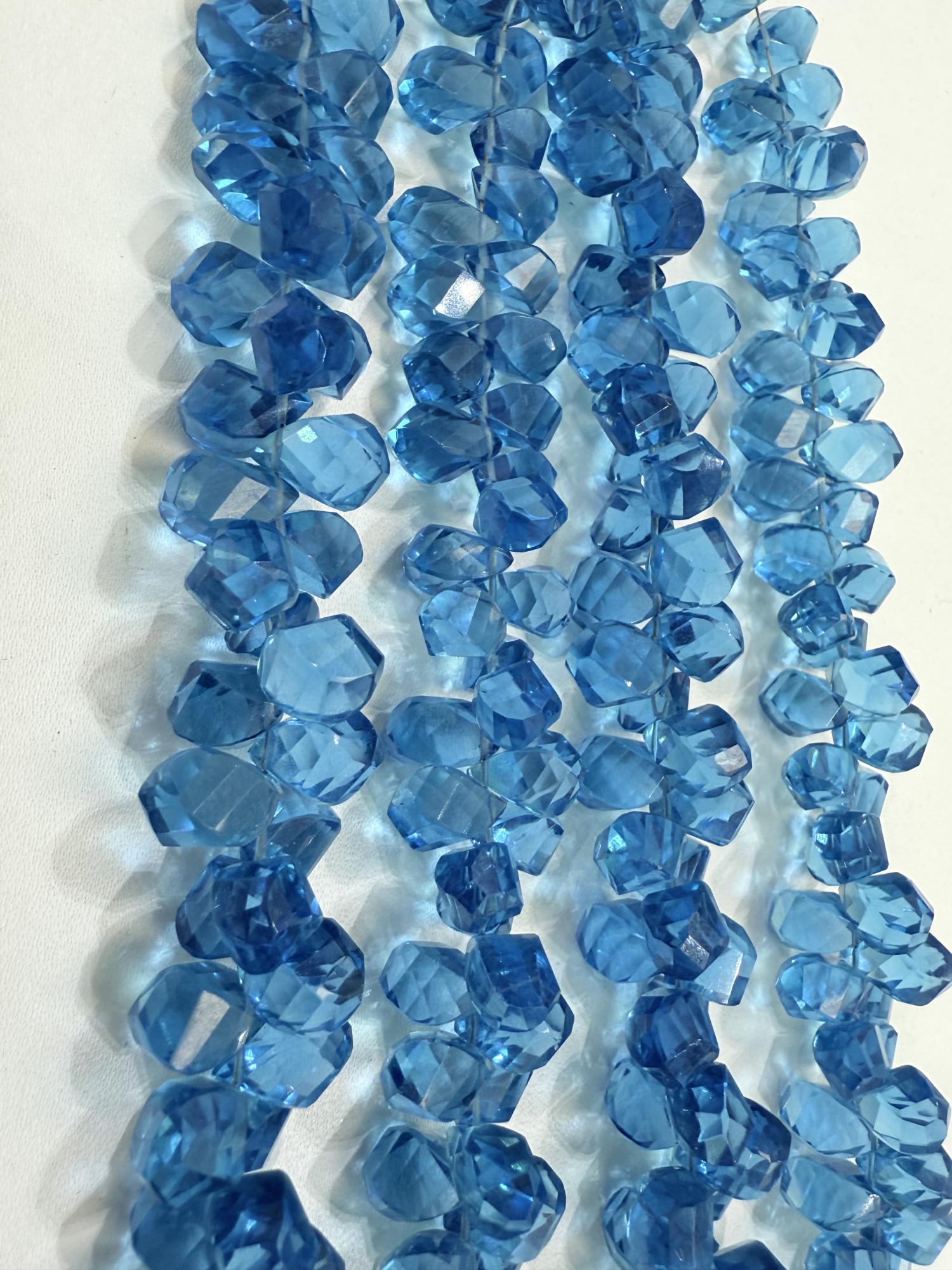 Blue Hydro Quartz Twisted Drop Faceted