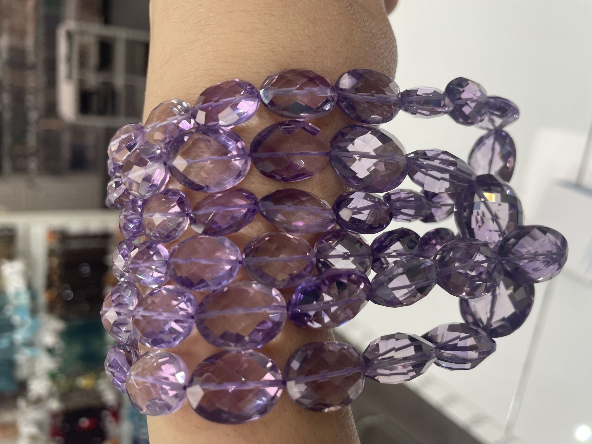 Purple Amethyst nuggets Faceted