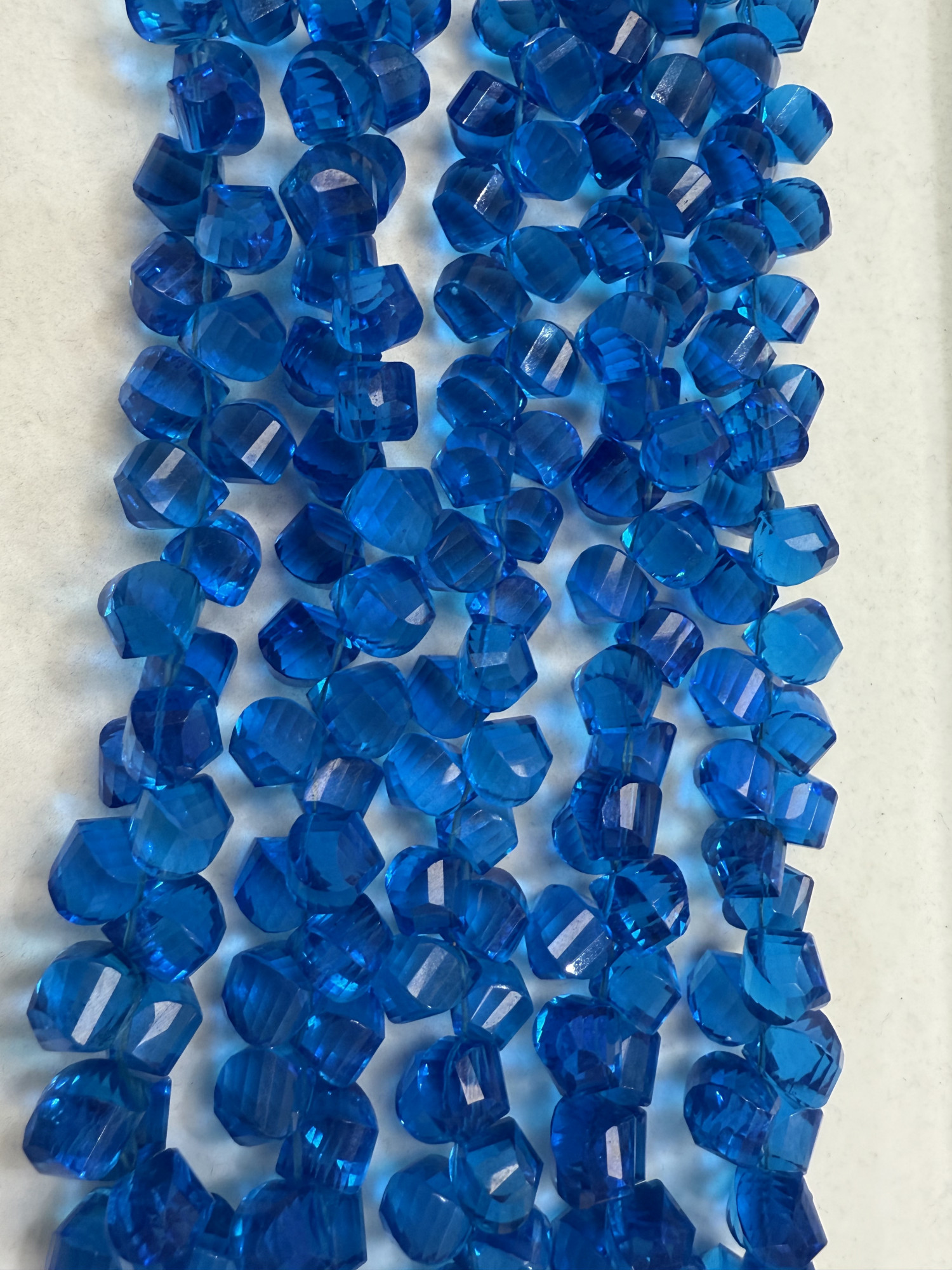 Blue Hydro Quartz Twisted Drop Faceted