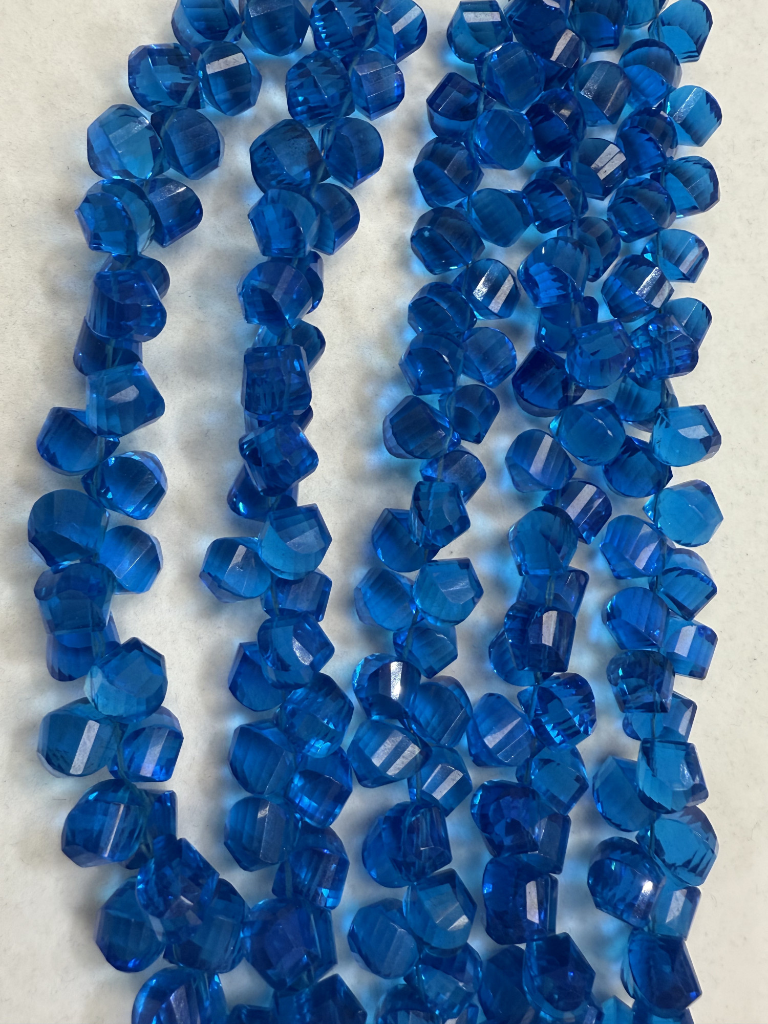 Blue Hydro Quartz Twisted Drop Faceted