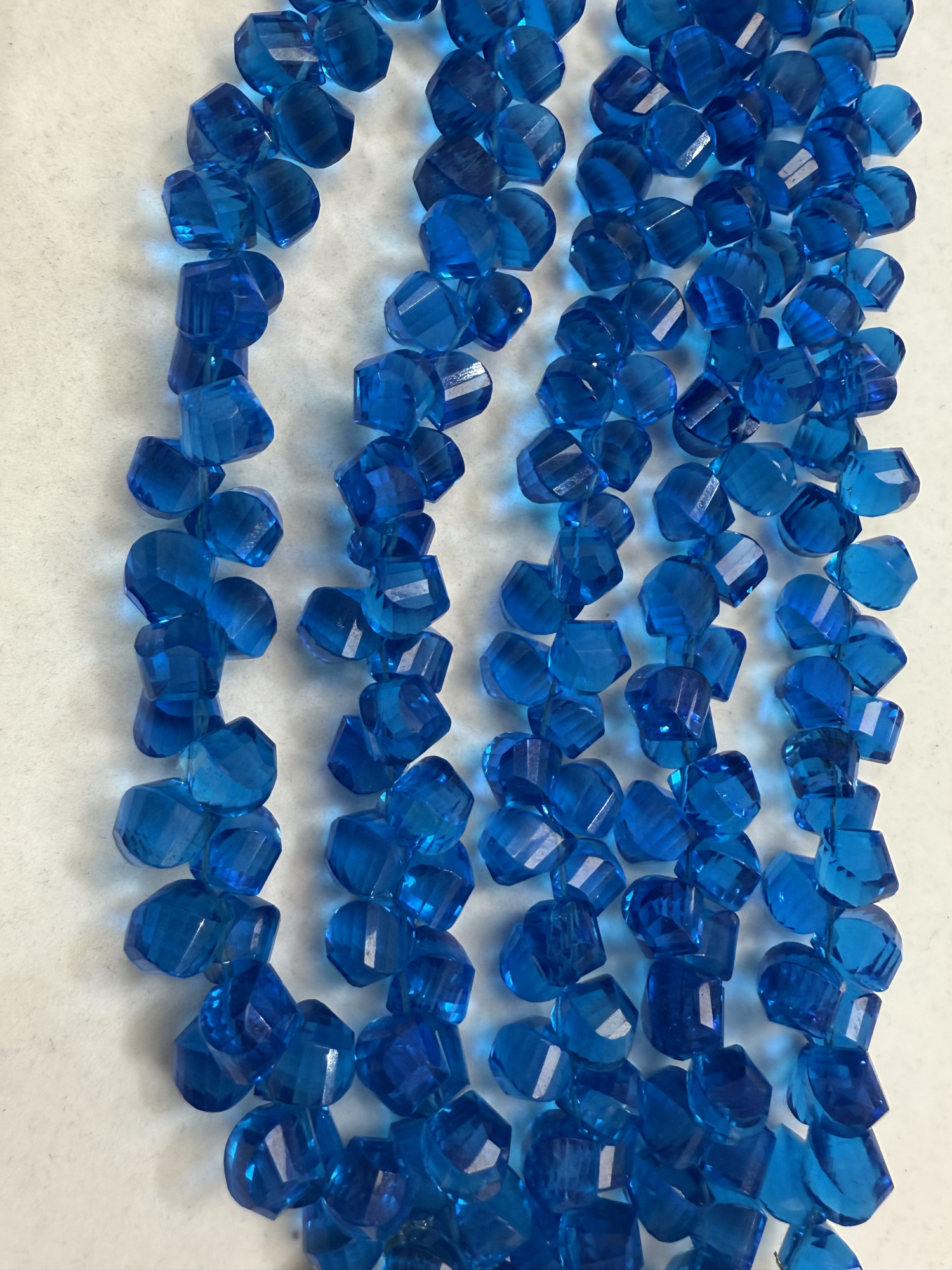 Blue Hydro Quartz Twisted Drop Faceted