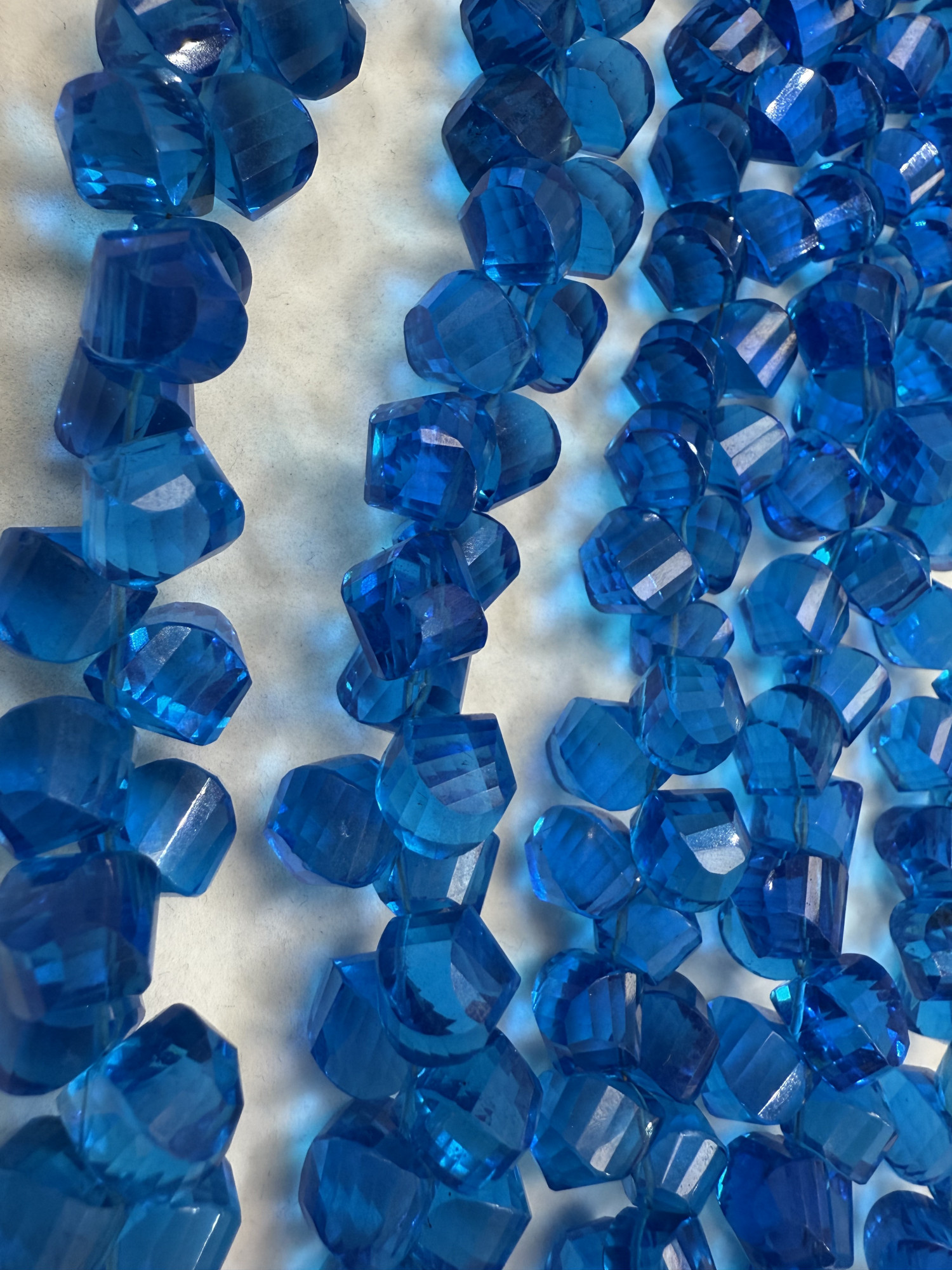 Blue Hydro Quartz Twisted Drop Faceted