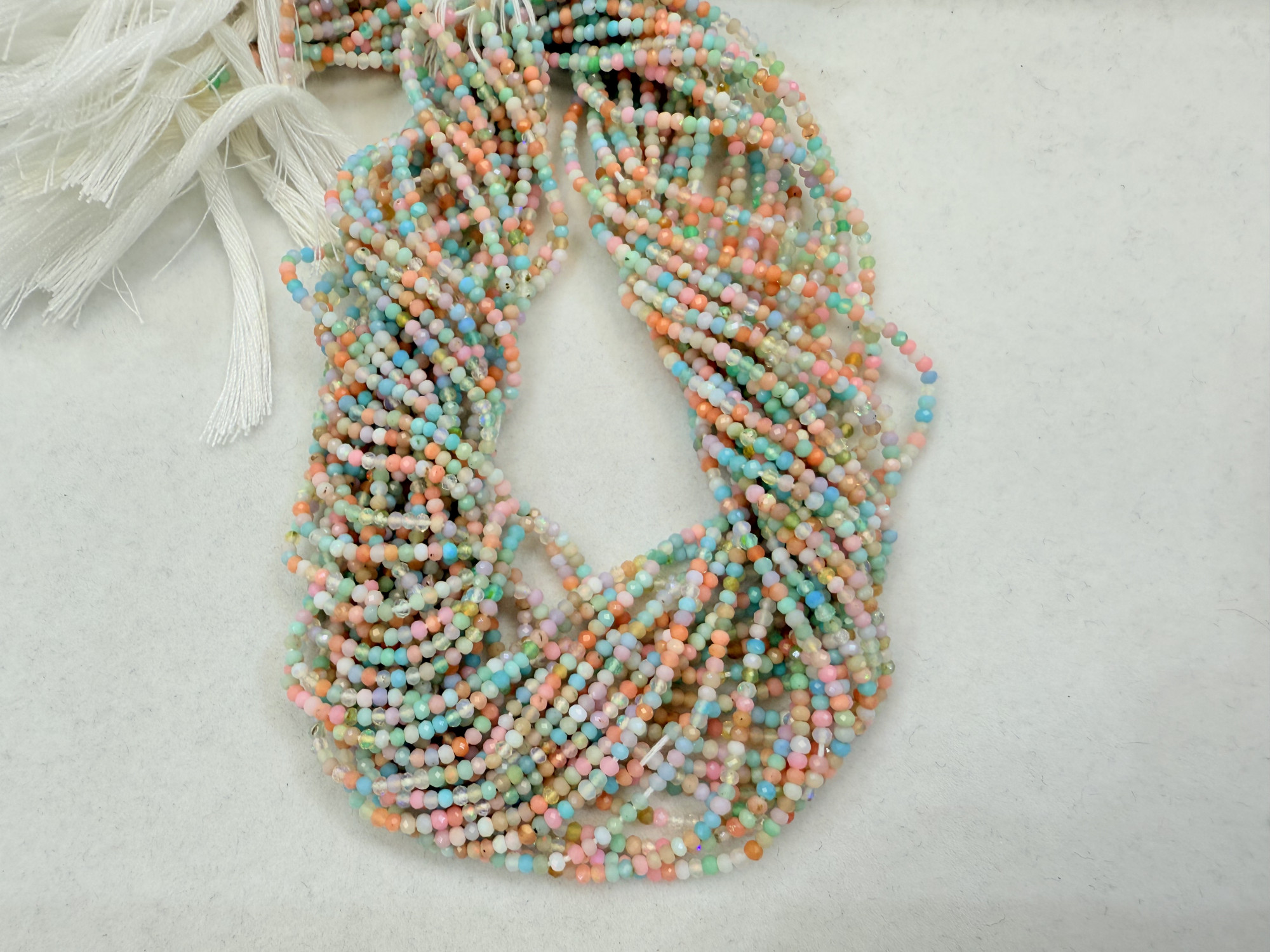 Multi Opal Rondelle Faceted