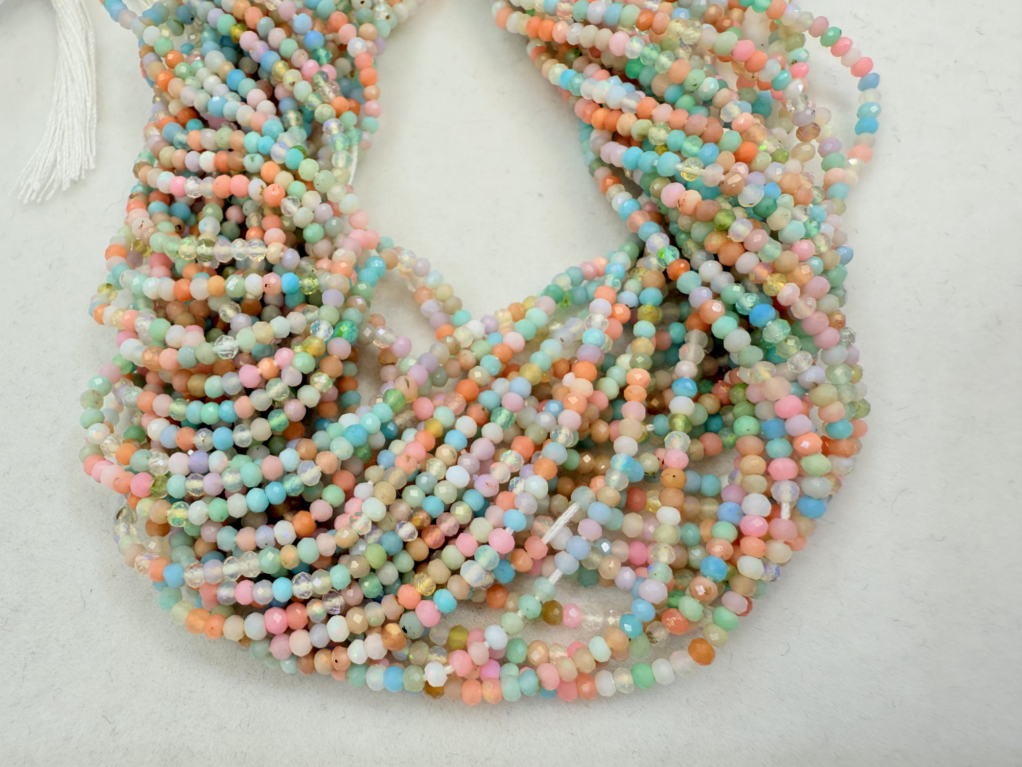 Multi Opal Rondelle Faceted