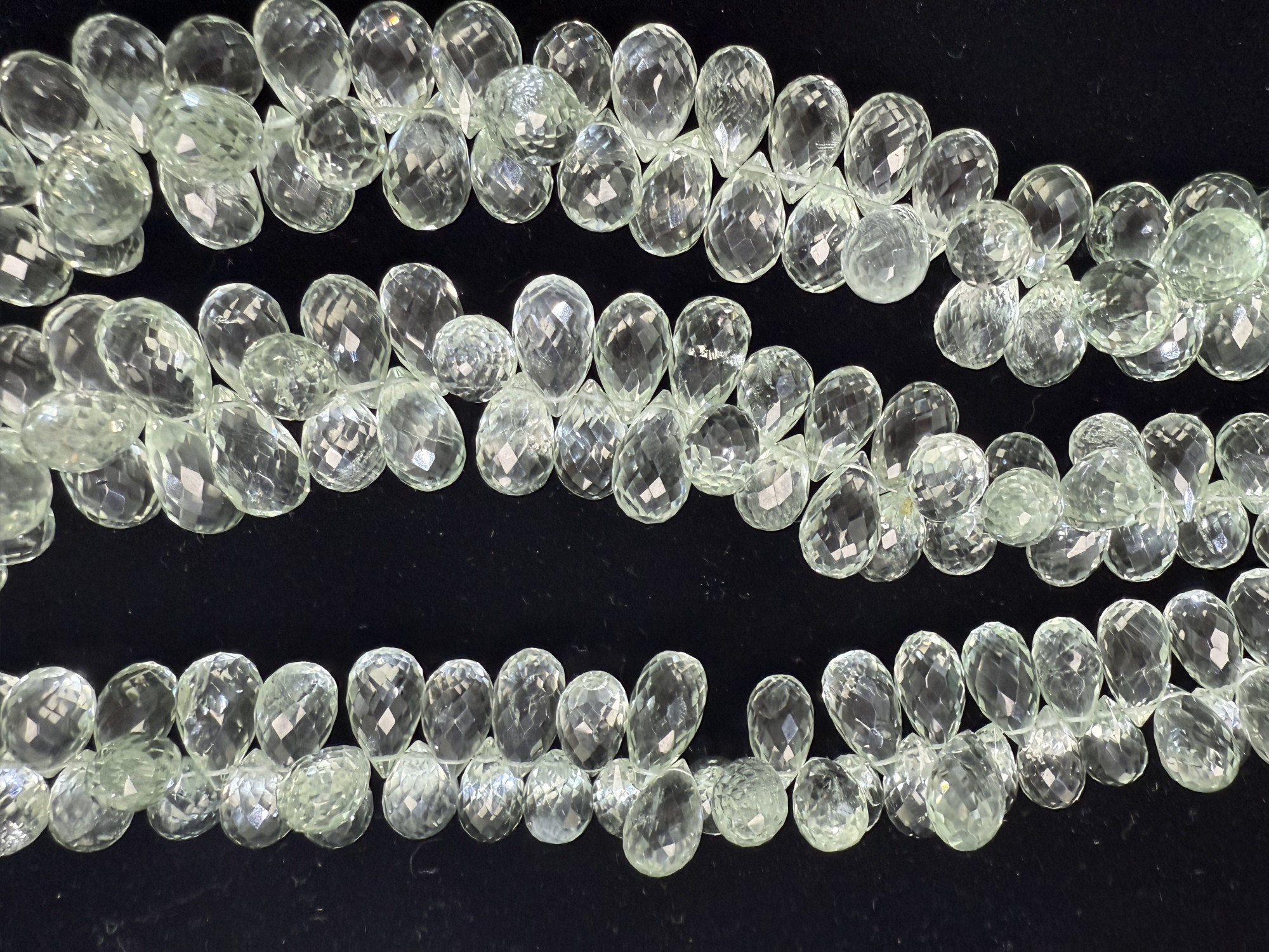 Green Amethyst Drop Faceted
