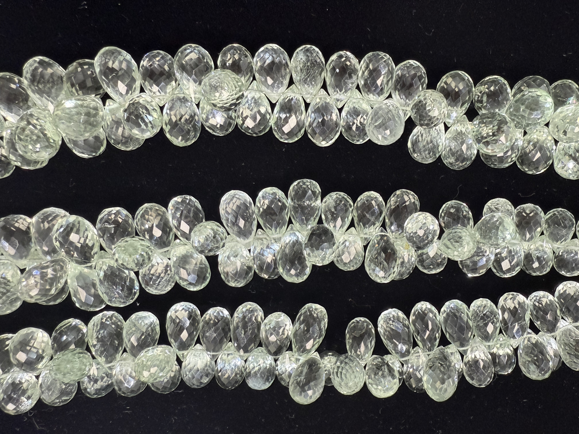Green Amethyst Drop Faceted