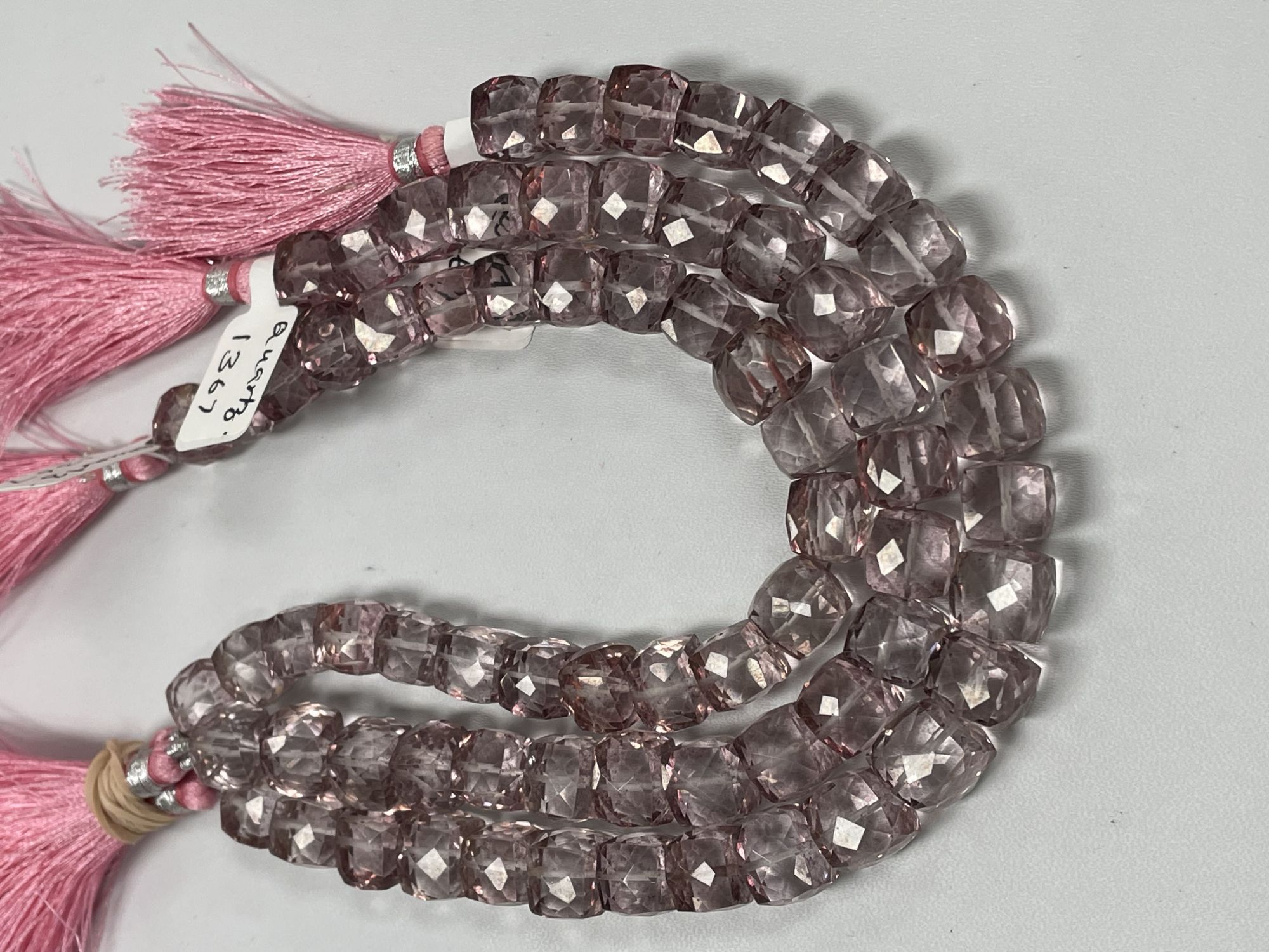 Pink Mystic Quartz Cube Faceted