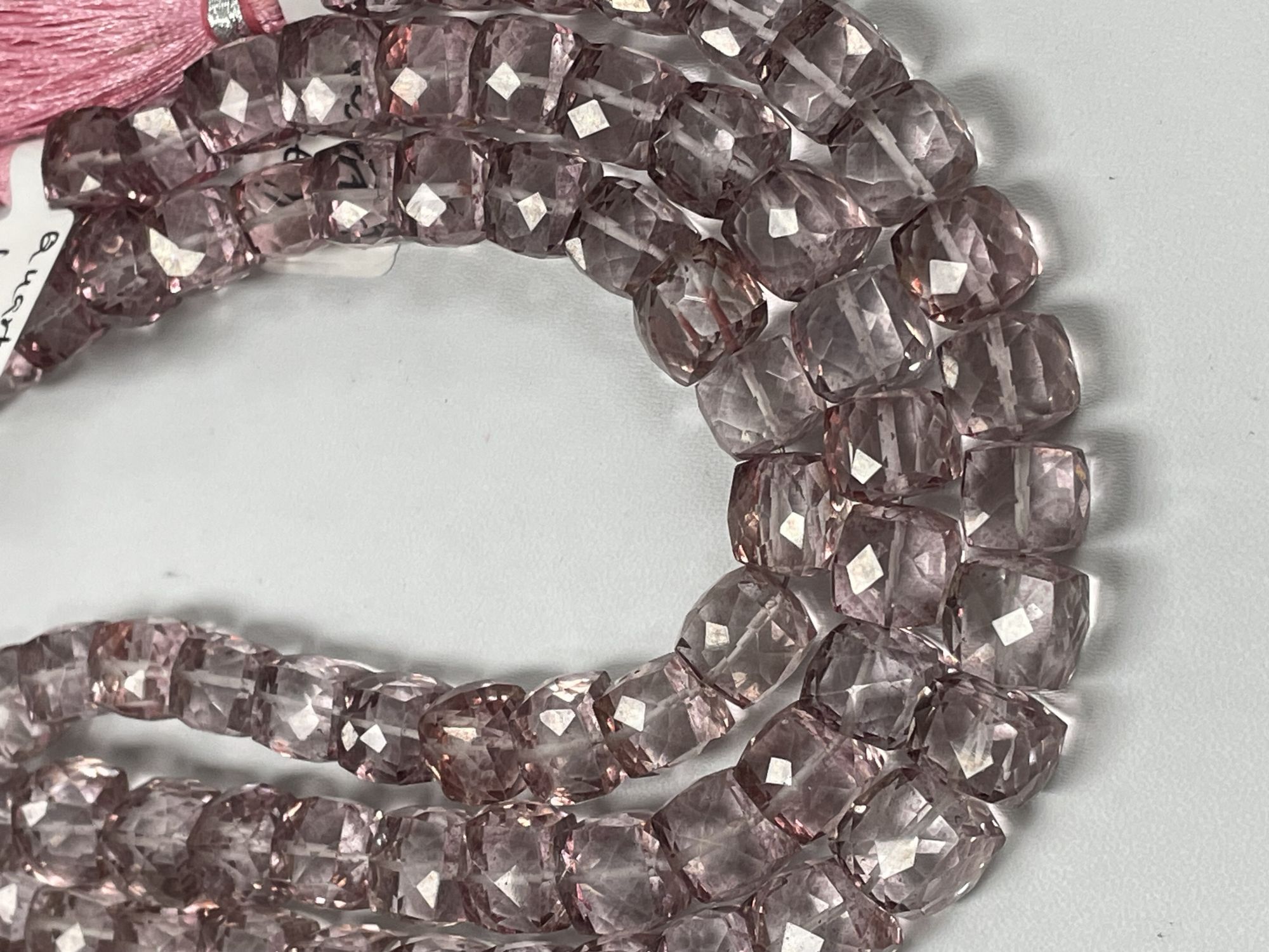 Pink Mystic Quartz Cube Faceted