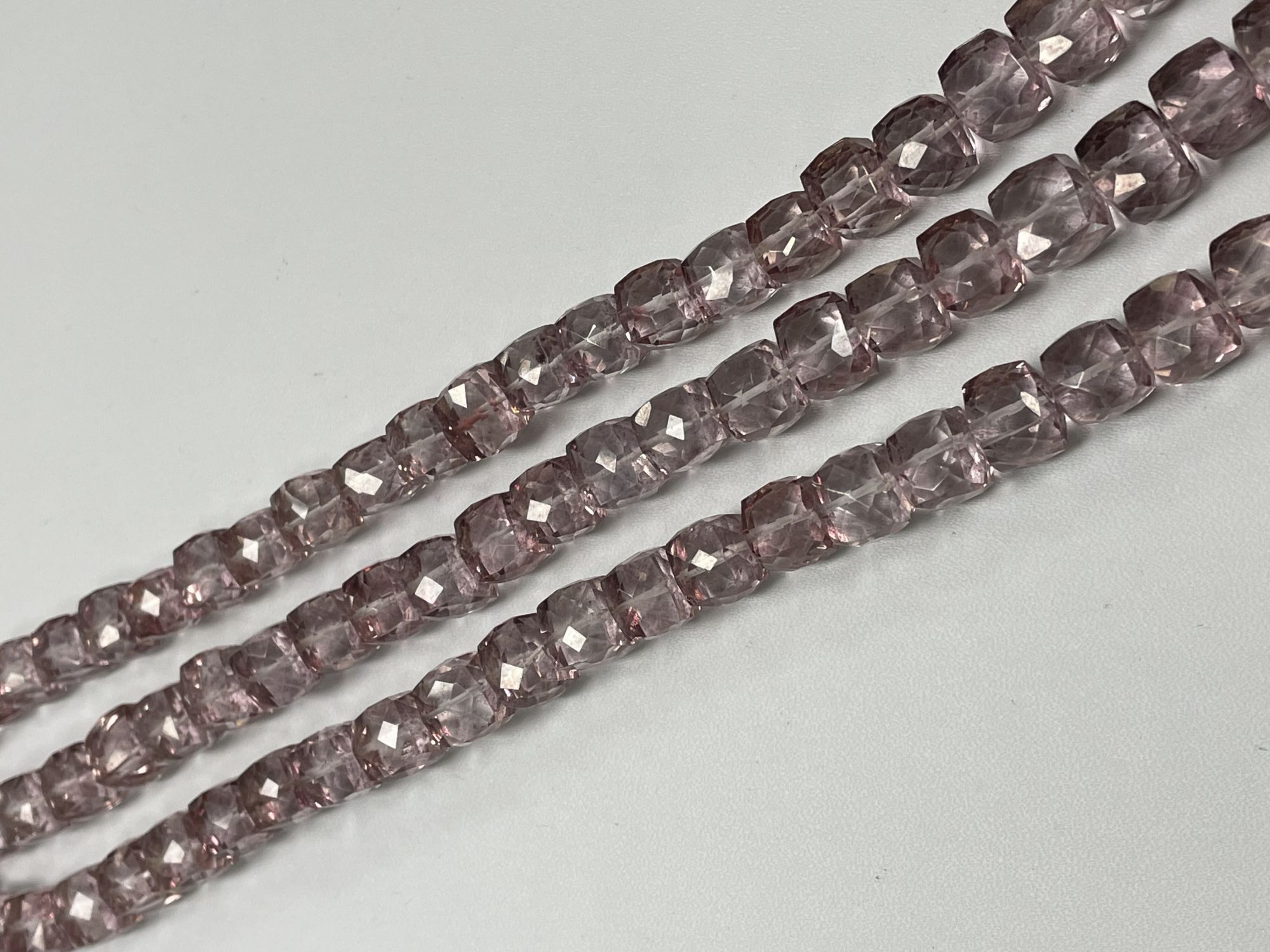 Pink Mystic Quartz Cube Faceted