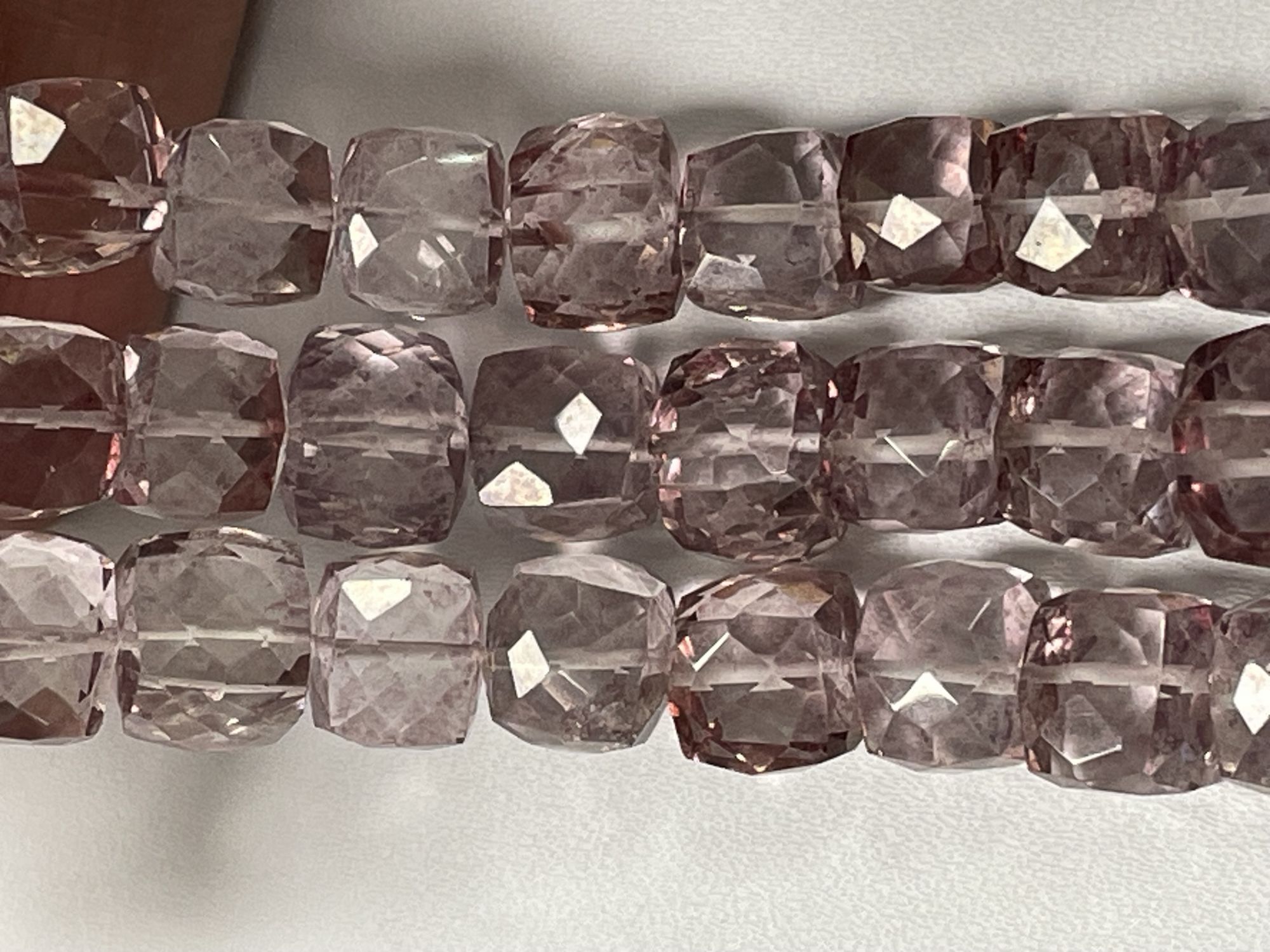 Pink Mystic Quartz Cube Faceted