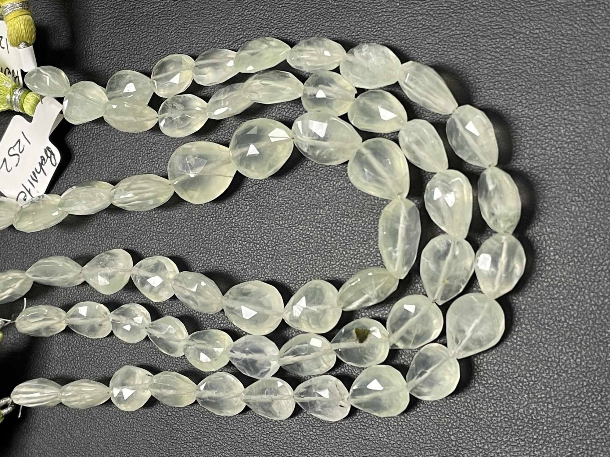 Prehnite Pear Straight Drill Faceted
