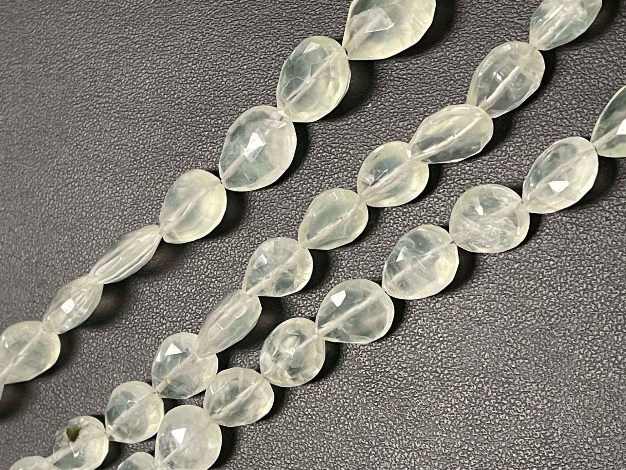 Prehnite Pear Straight Drill Faceted