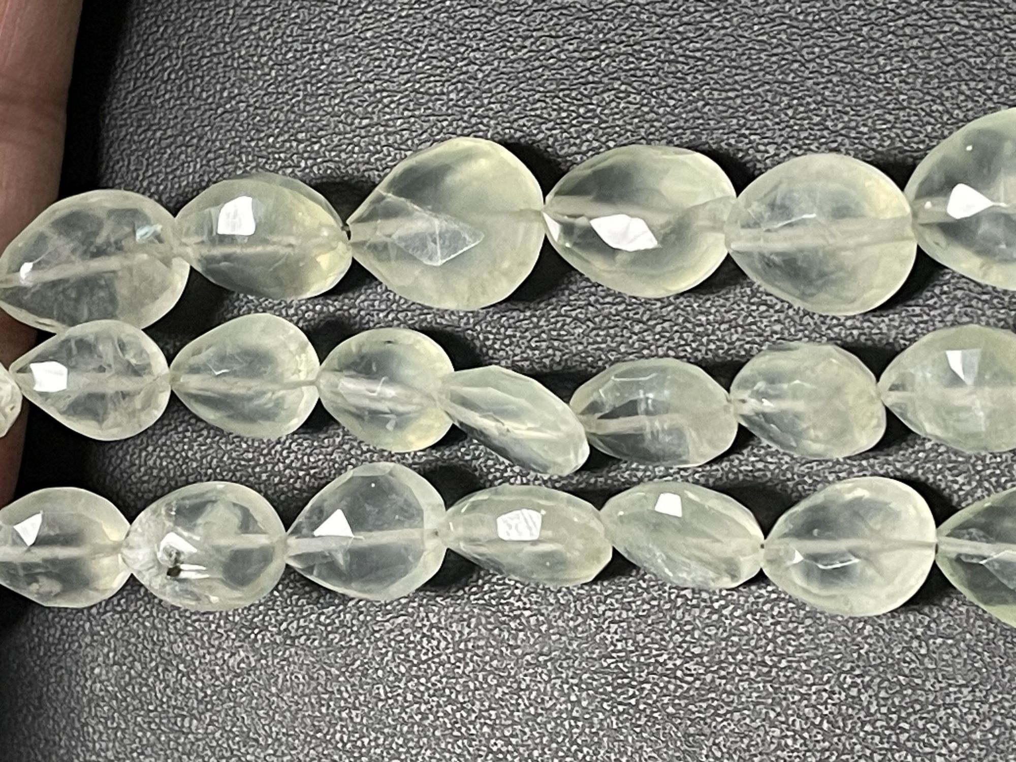 Prehnite Pear Straight Drill Faceted