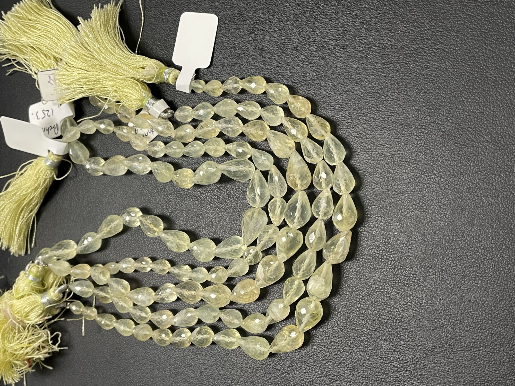Prehnite Drop Straigt Drill Faceted