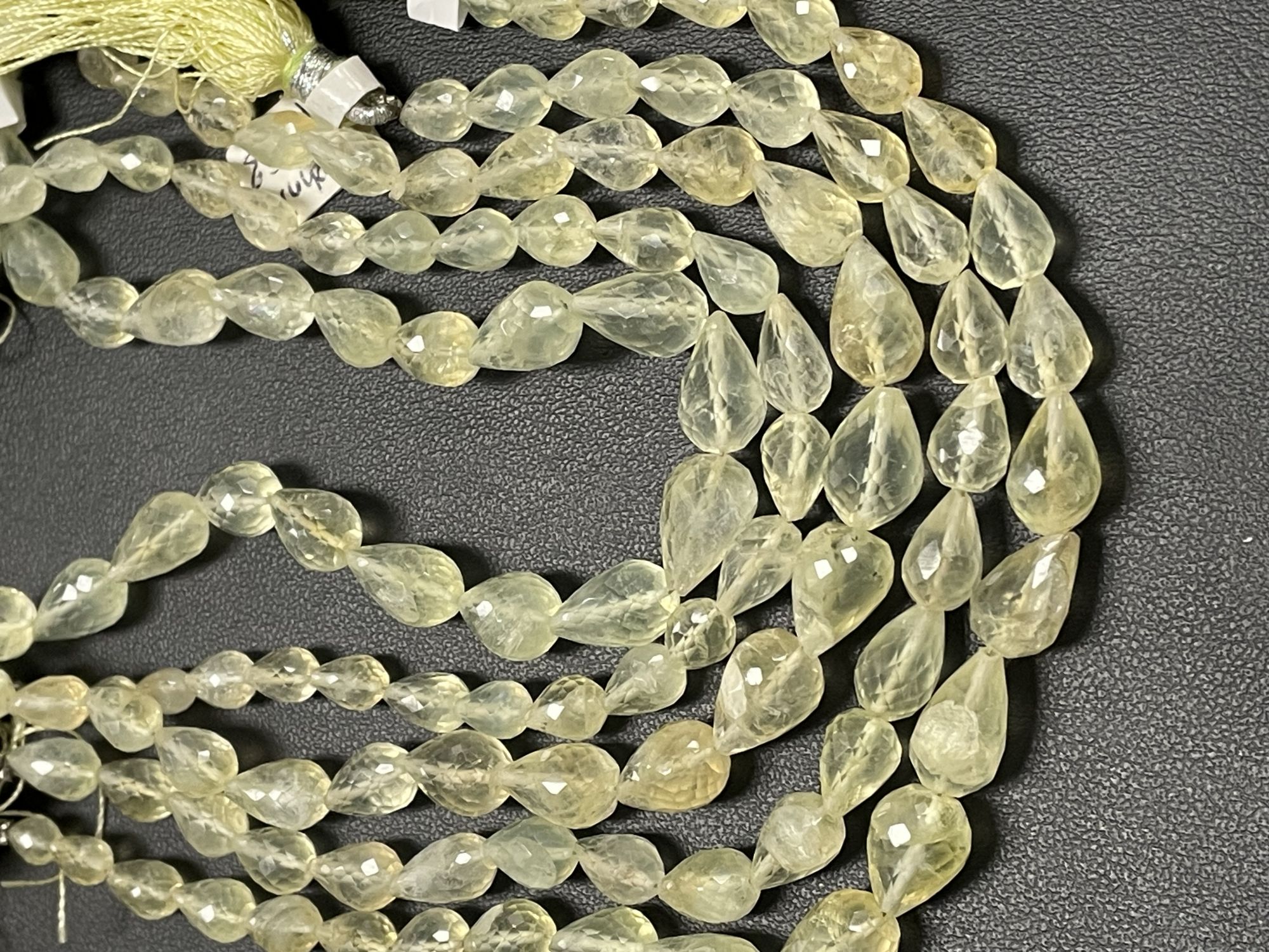 Prehnite Drop Straigt Drill Faceted