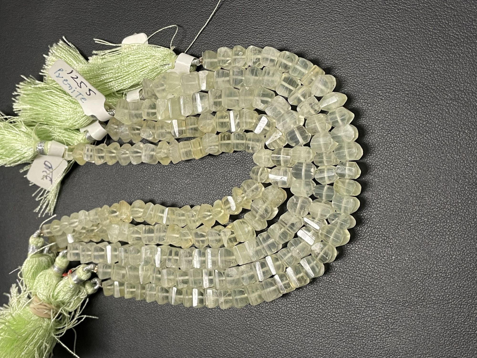 Prehnite Twisted Cube Faceted