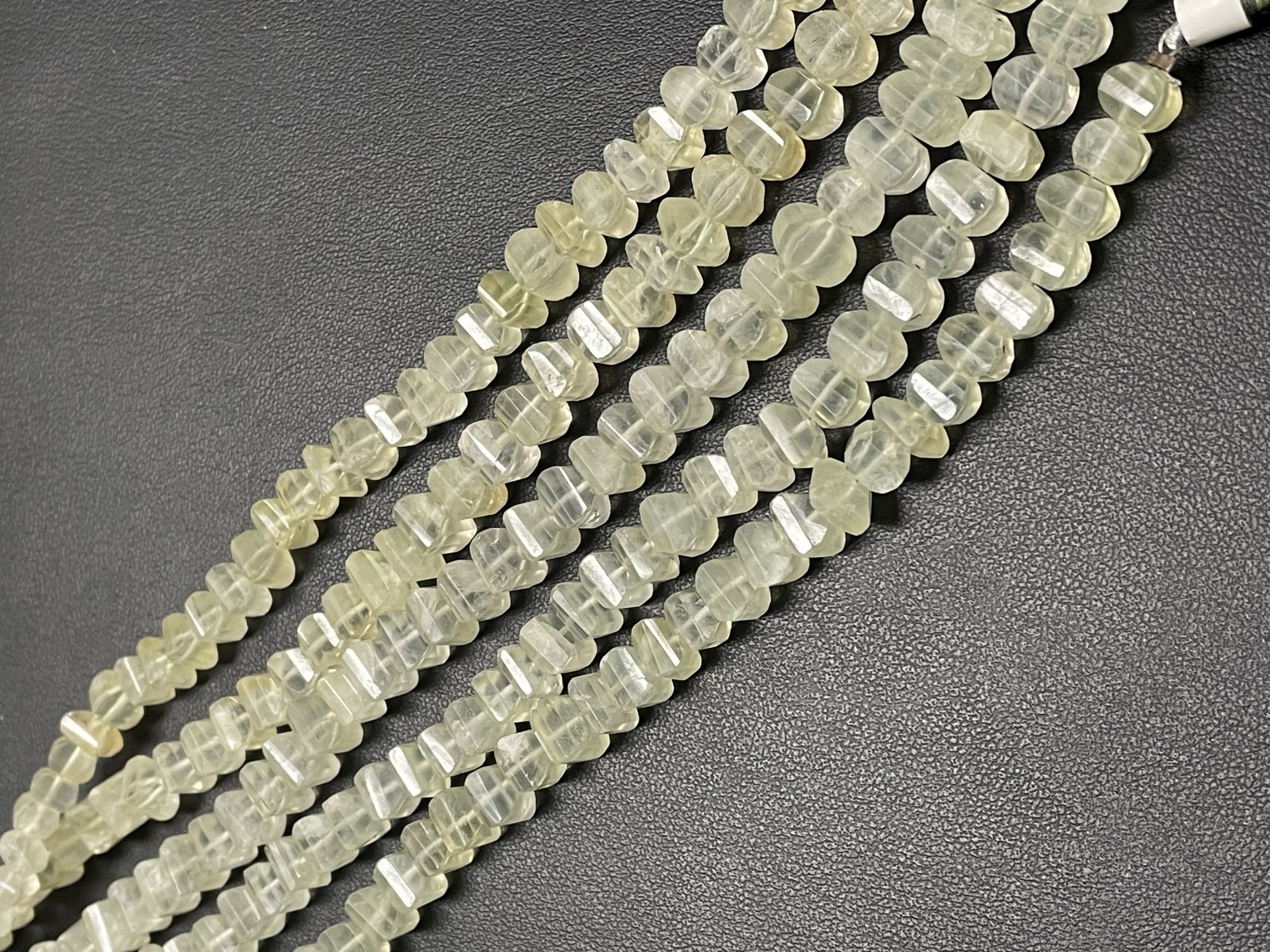 Prehnite Twisted Cube Faceted