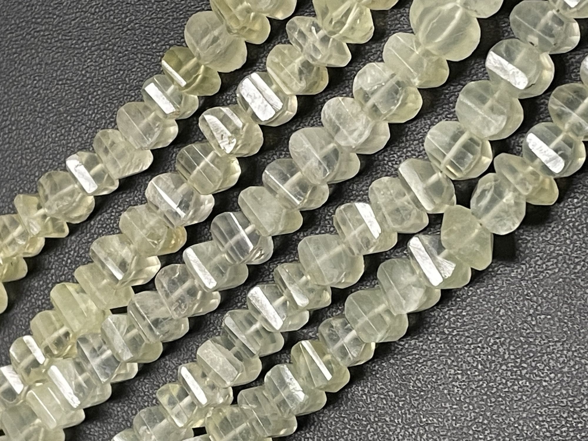 Prehnite Twisted Cube Faceted