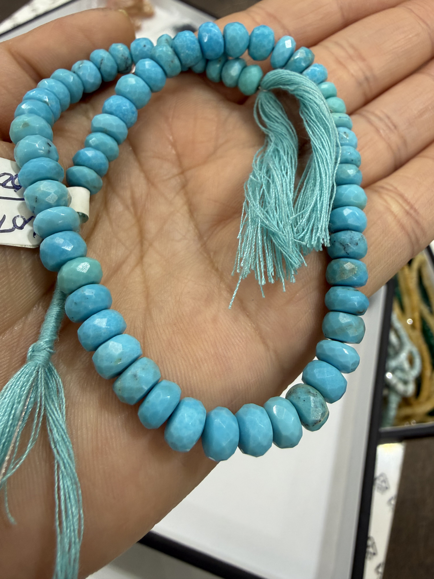 Turquoise Rondelle Faceted