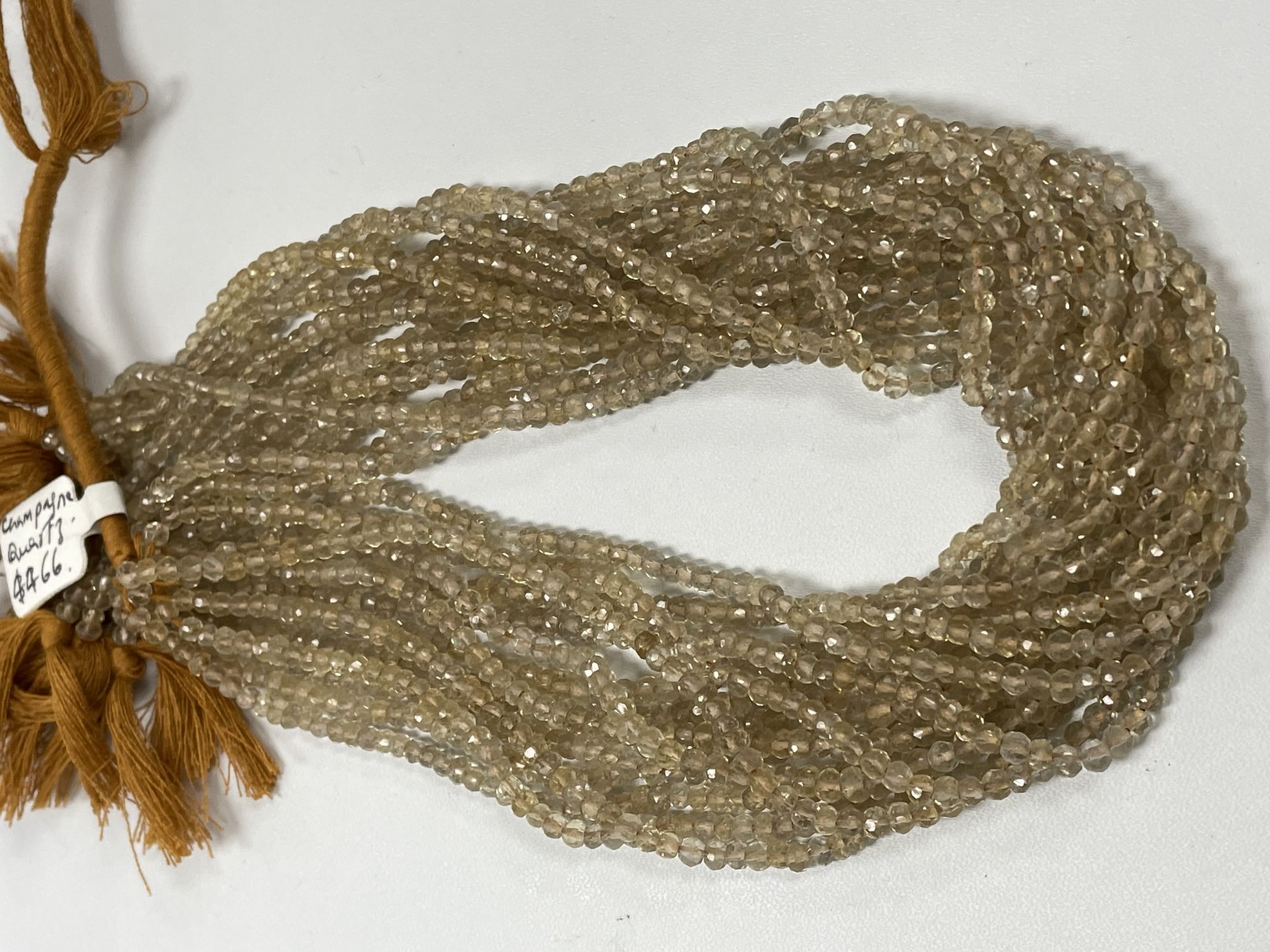 Champagne Quartz Rondelle Faceted