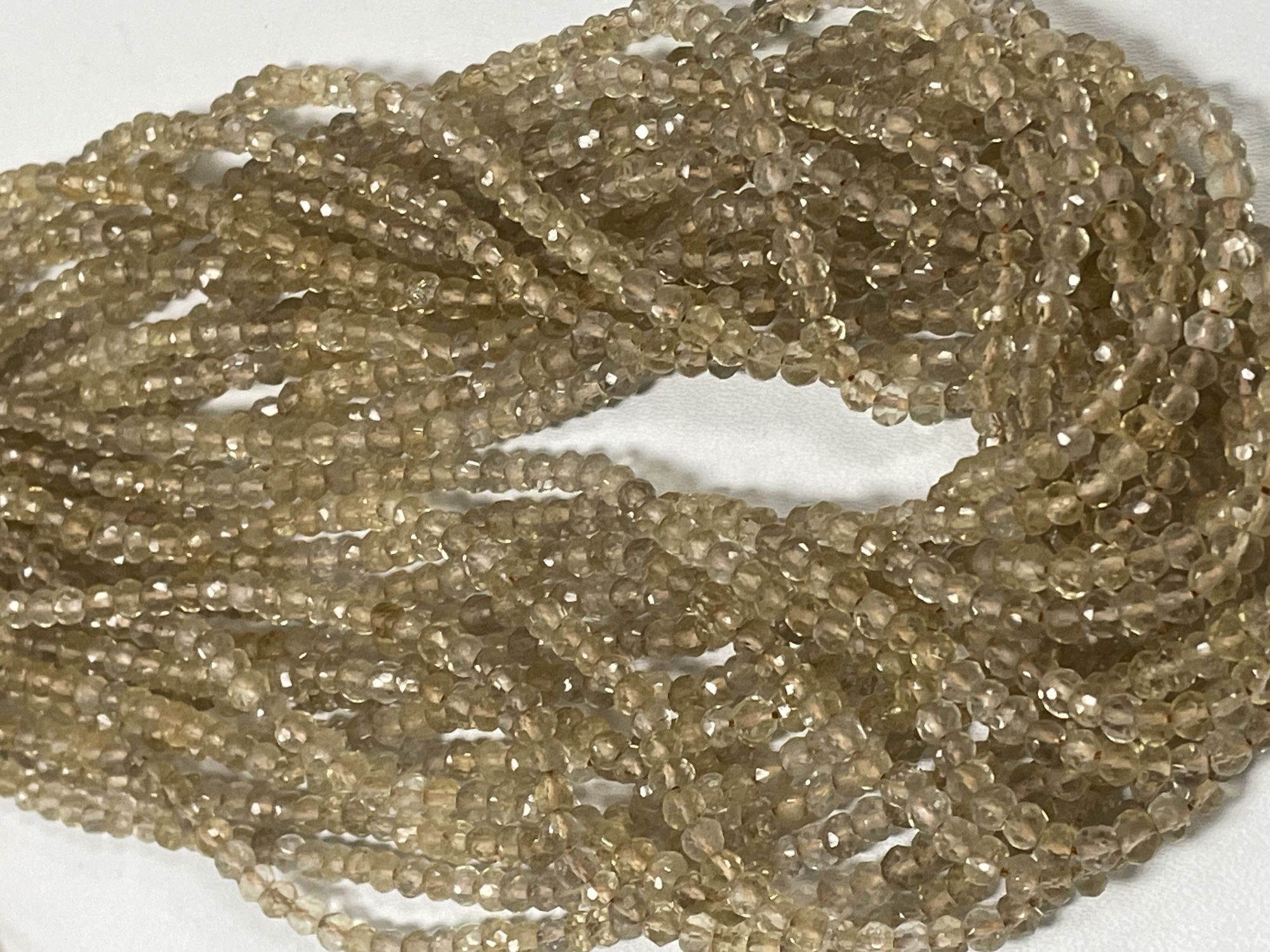 Champagne Quartz Rondelle Faceted