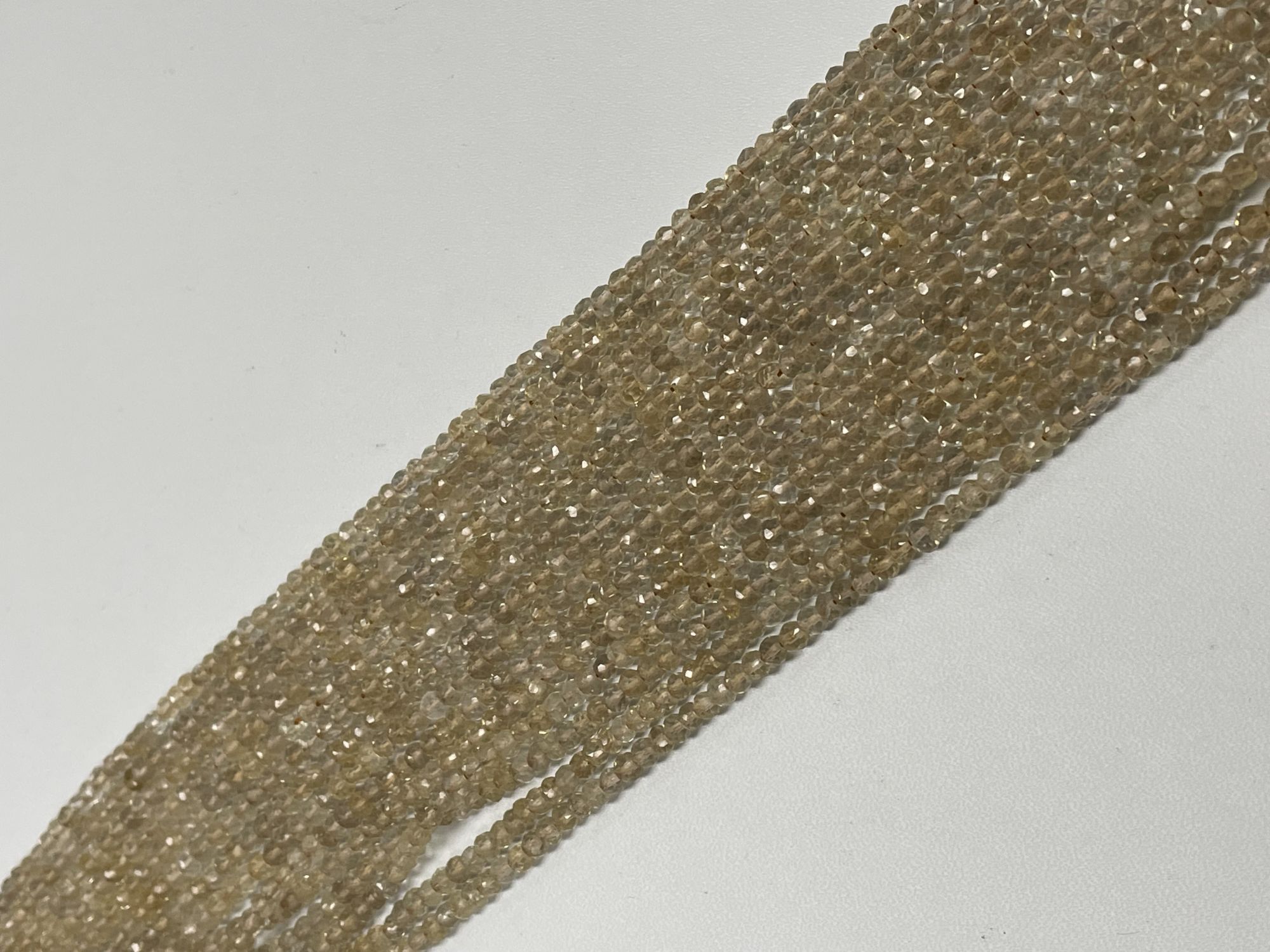 Champagne Quartz Rondelle Faceted