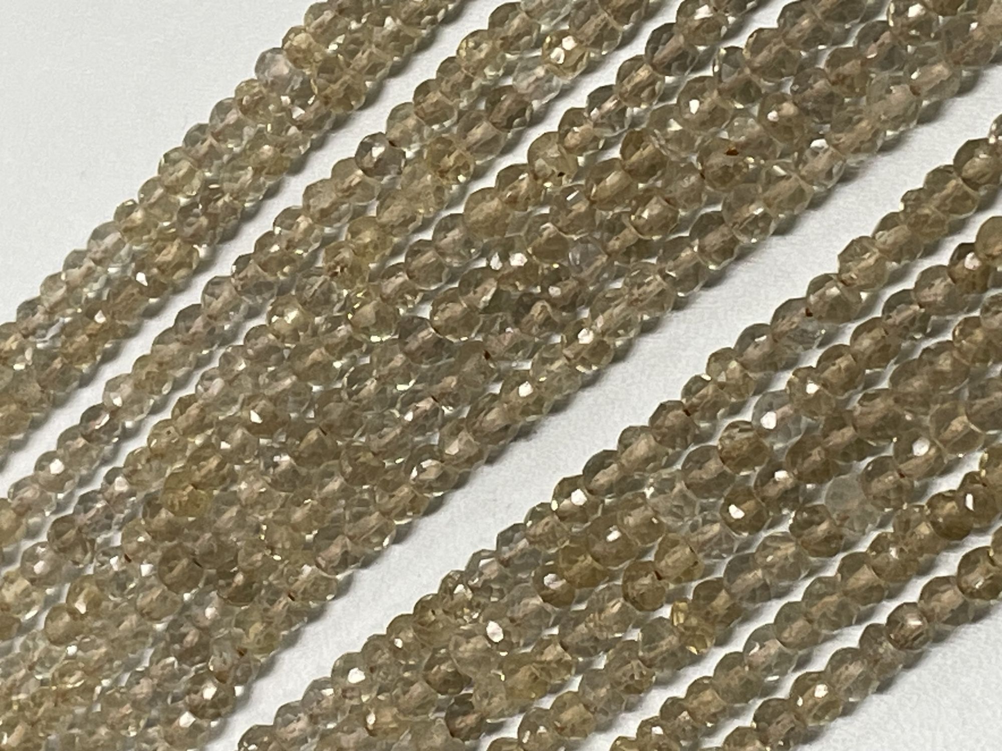 Champagne Quartz Rondelle Faceted