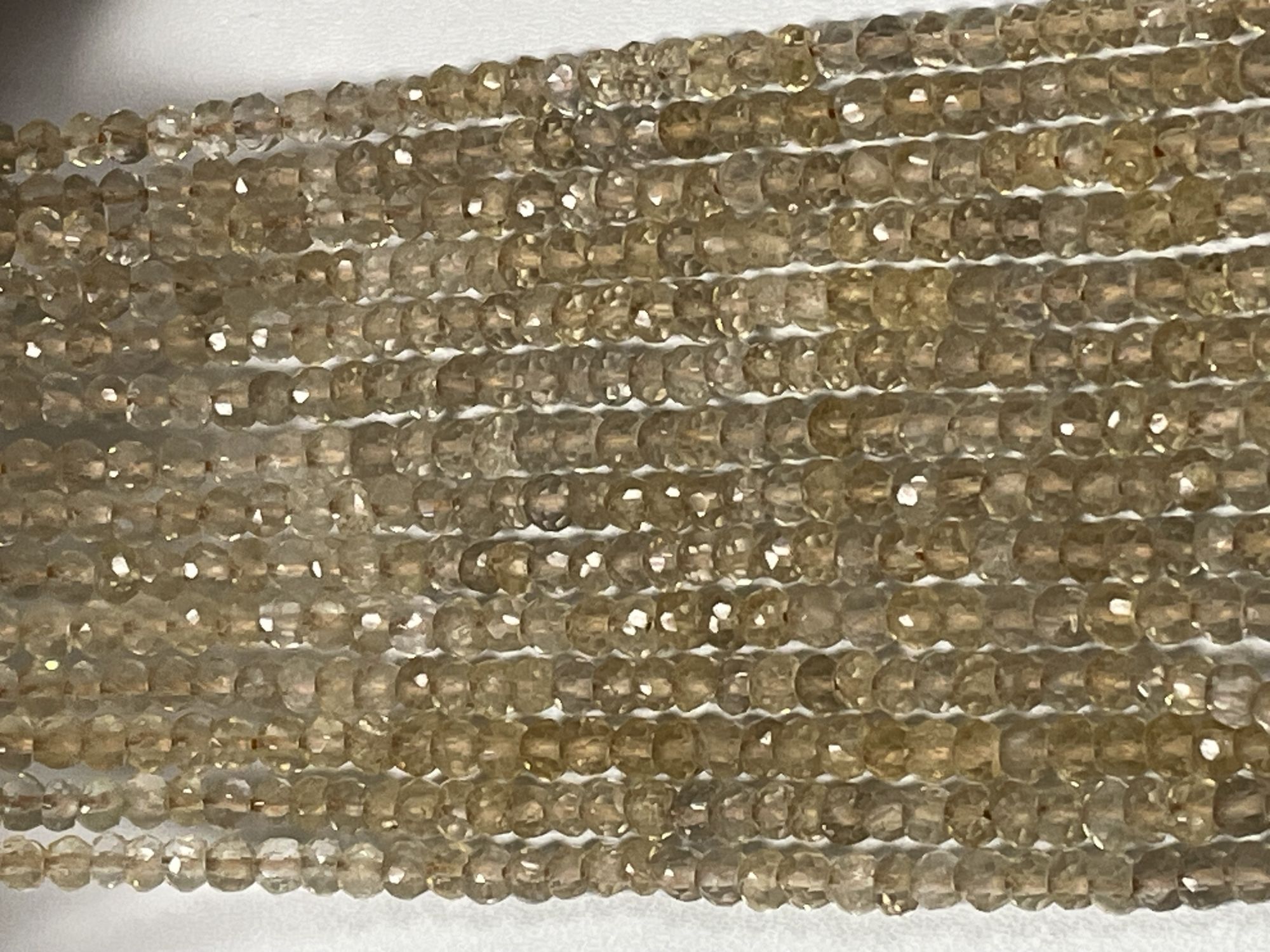 Champagne Quartz Rondelle Faceted