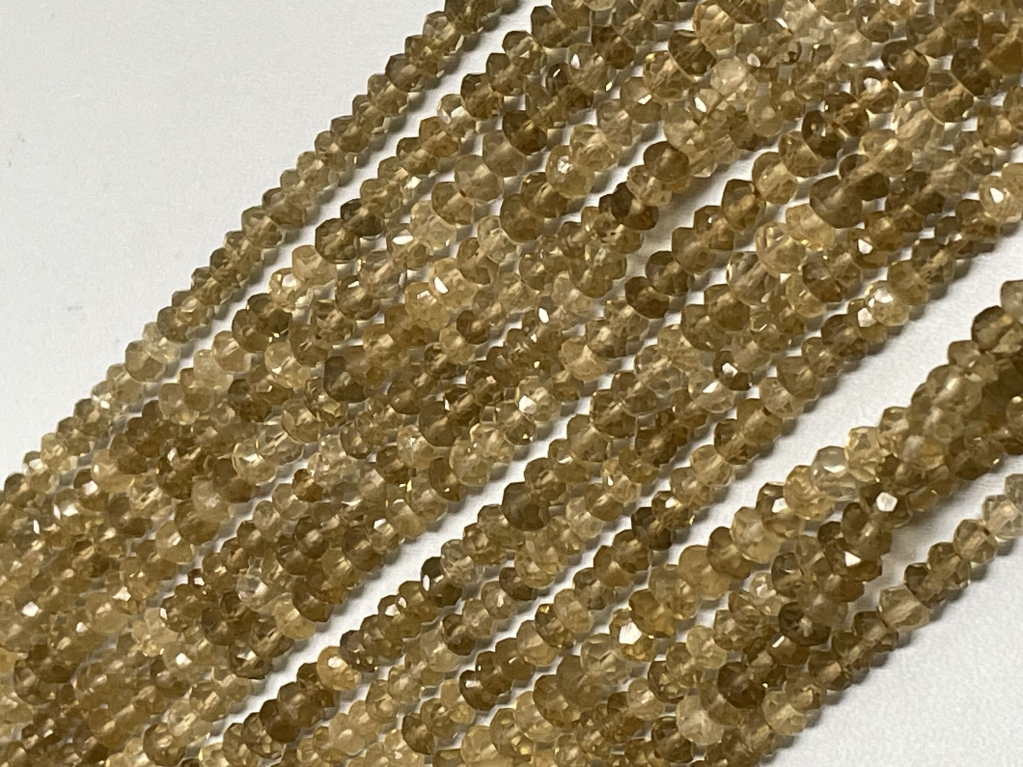 Beer Quartz Rondelle Faceted