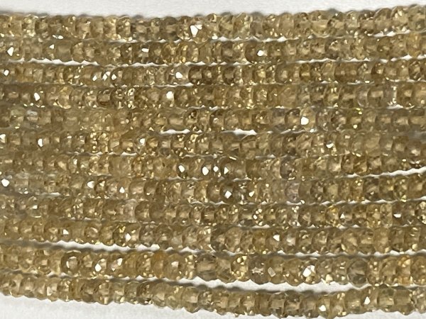Beer Quartz Rondelle Faceted