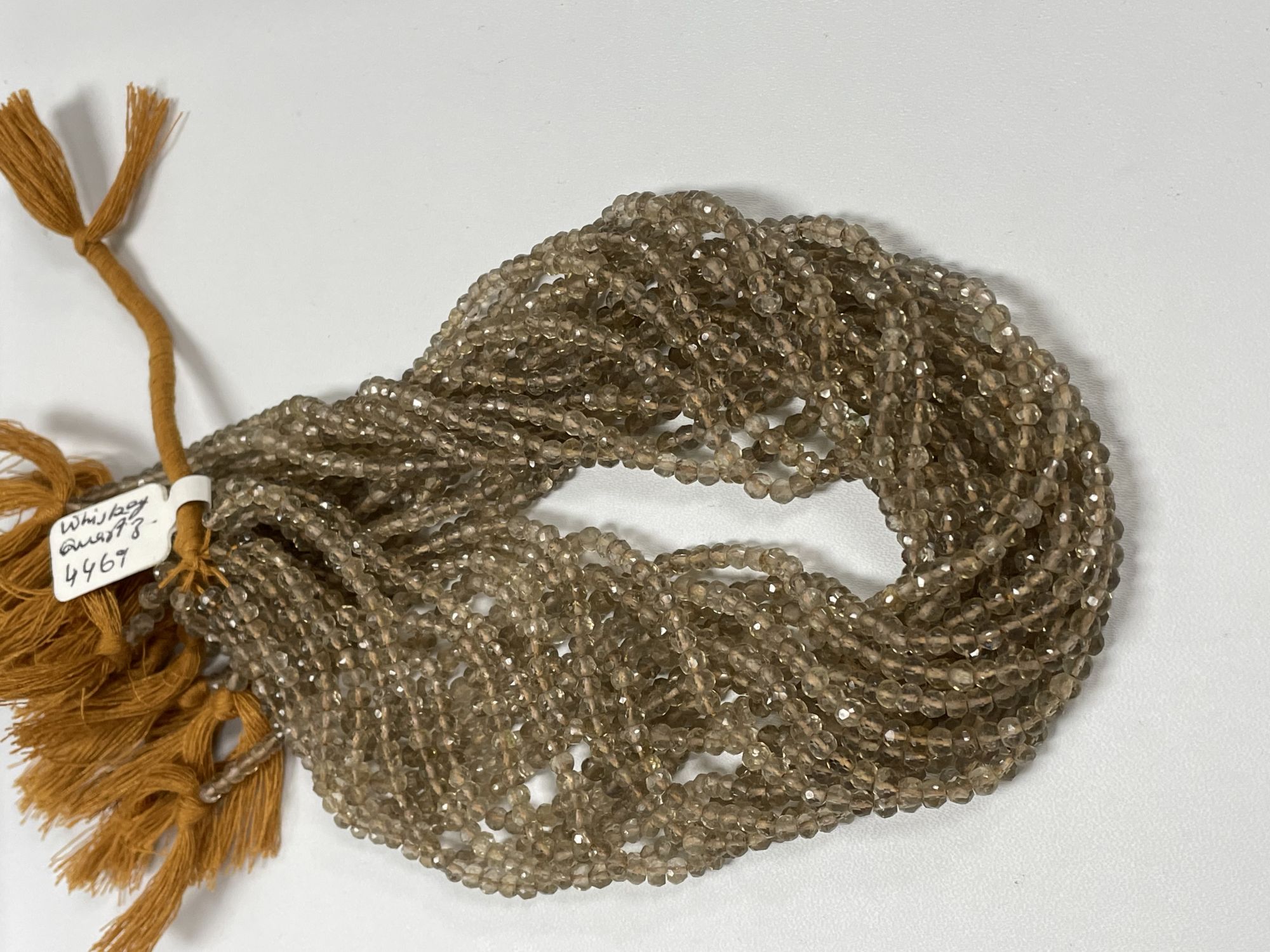 Whiskey Quartz Rondelle Faceted