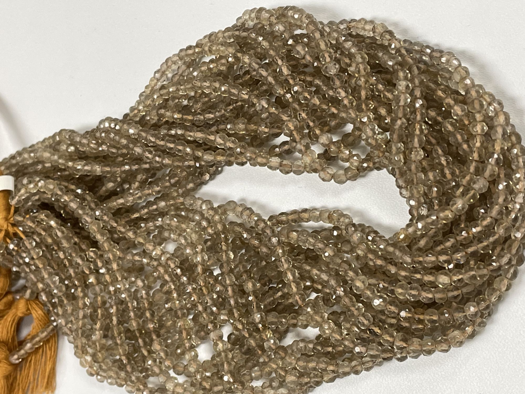 Whiskey Quartz Rondelle Faceted