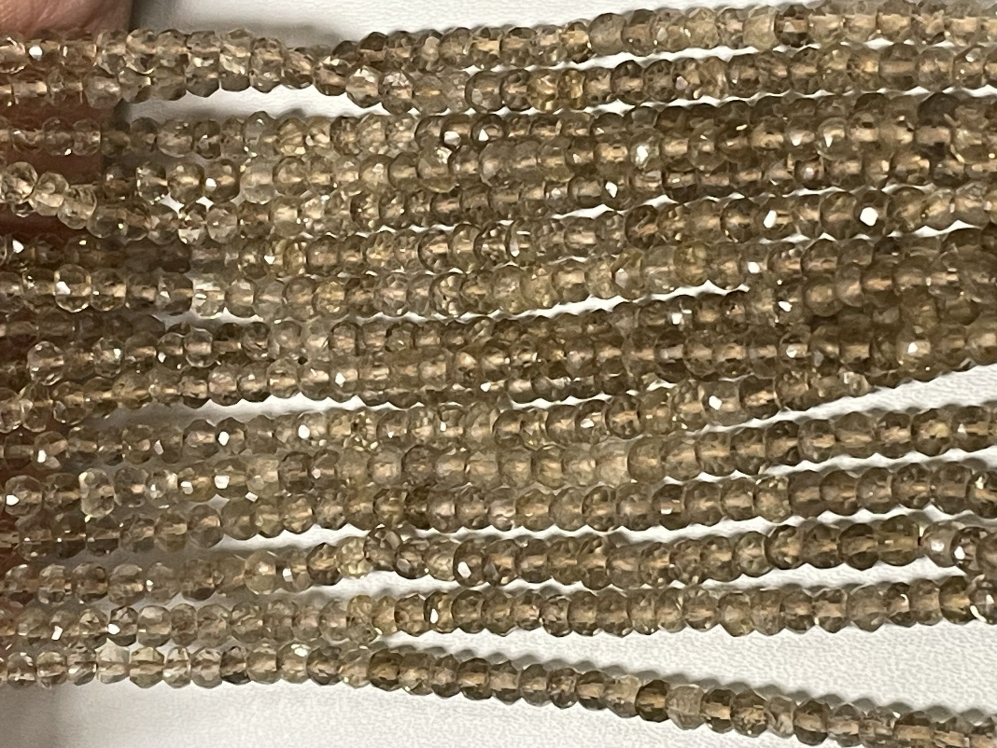 Whiskey Quartz Rondelle Faceted