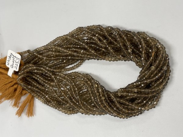 Whiskey Quartz Rondelle Faceted