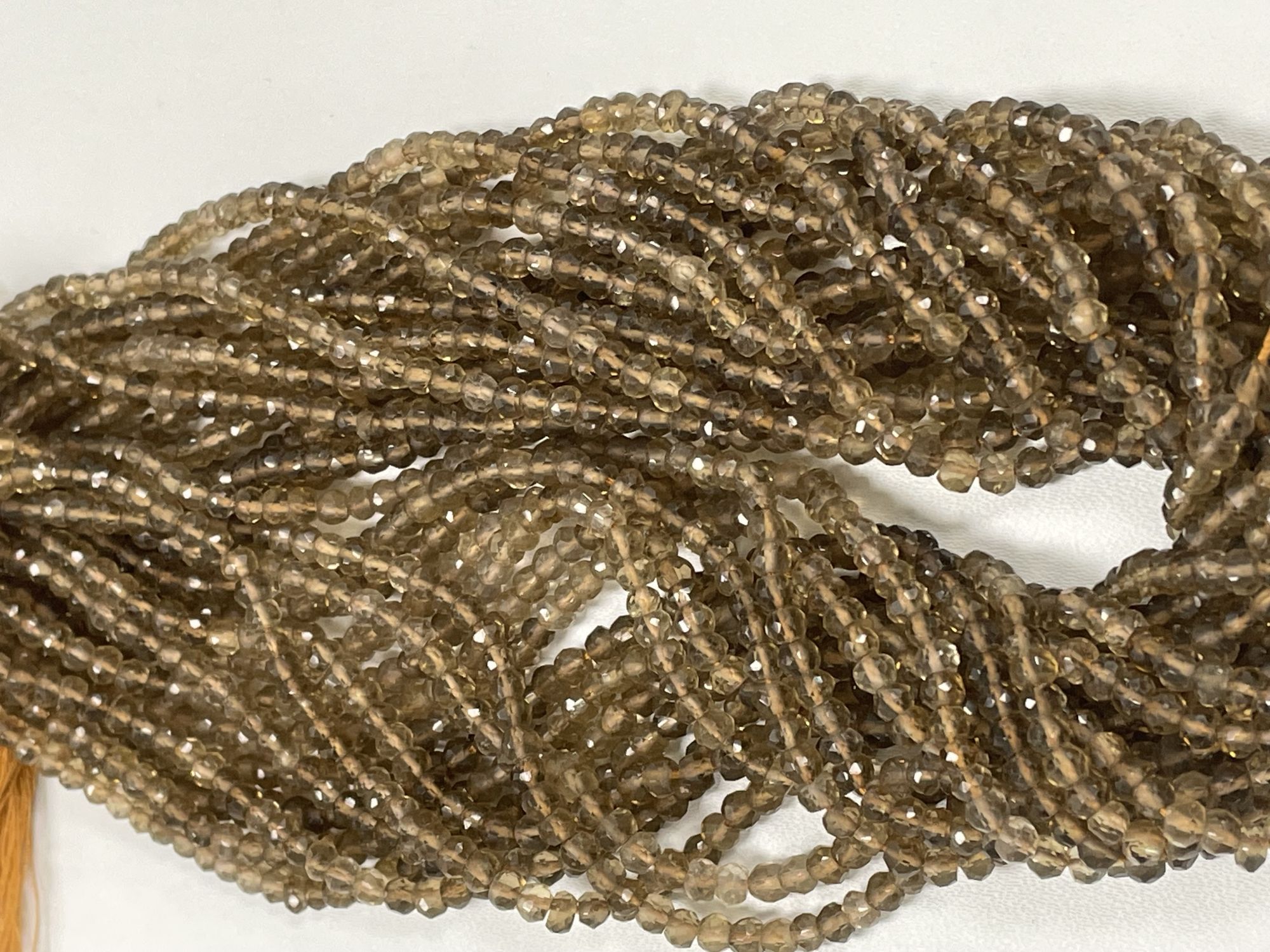 Whiskey Quartz Rondelle Faceted