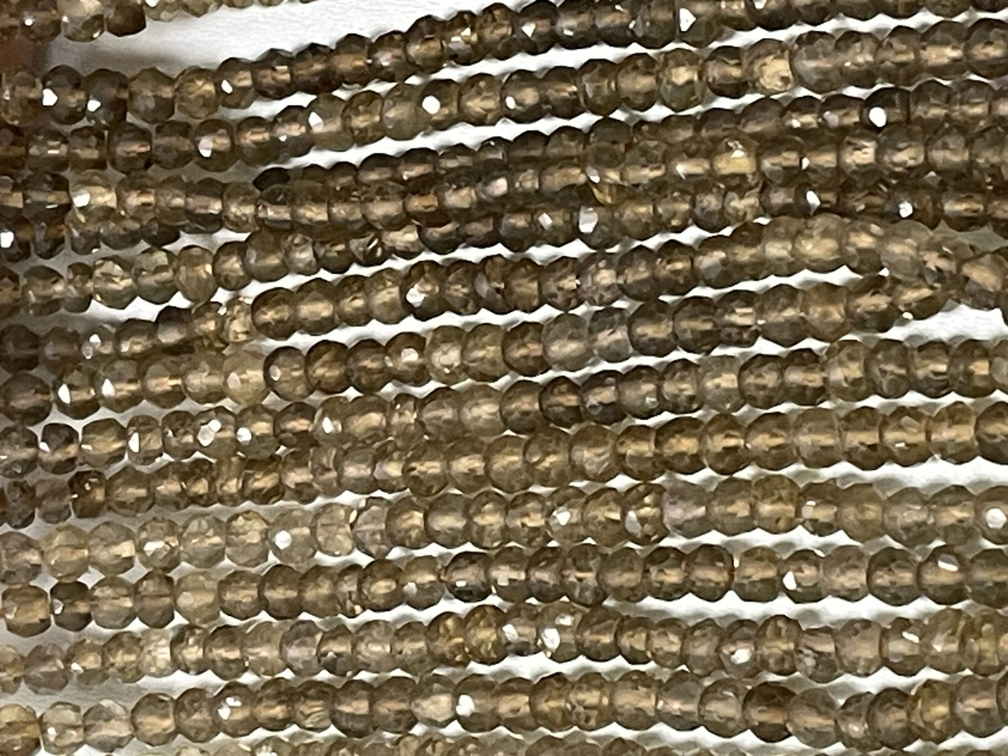 Whiskey Quartz Rondelle Faceted