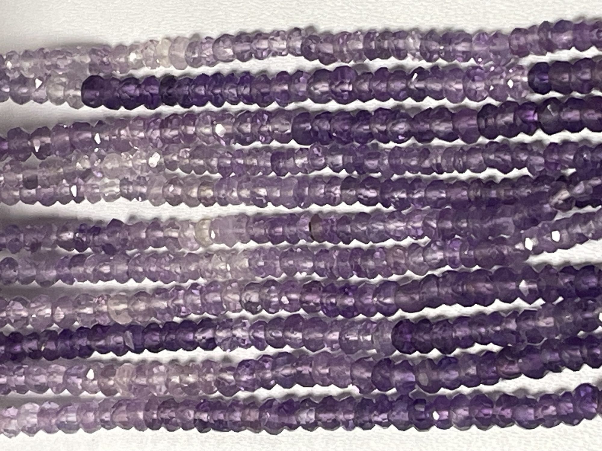 Shaded Purple Amethyst Rondelle Faceted
