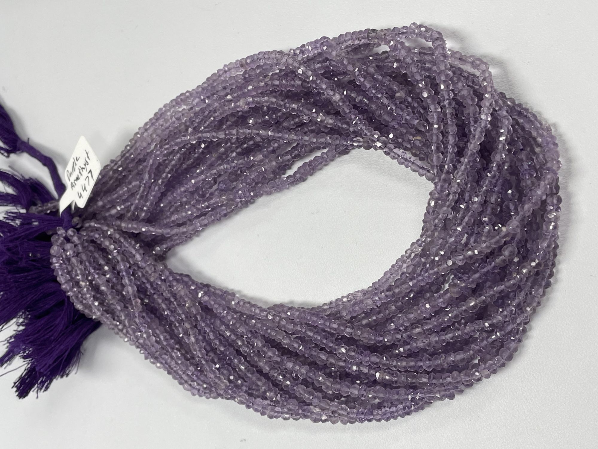 Purple Amethyst Rondelle Faceted
