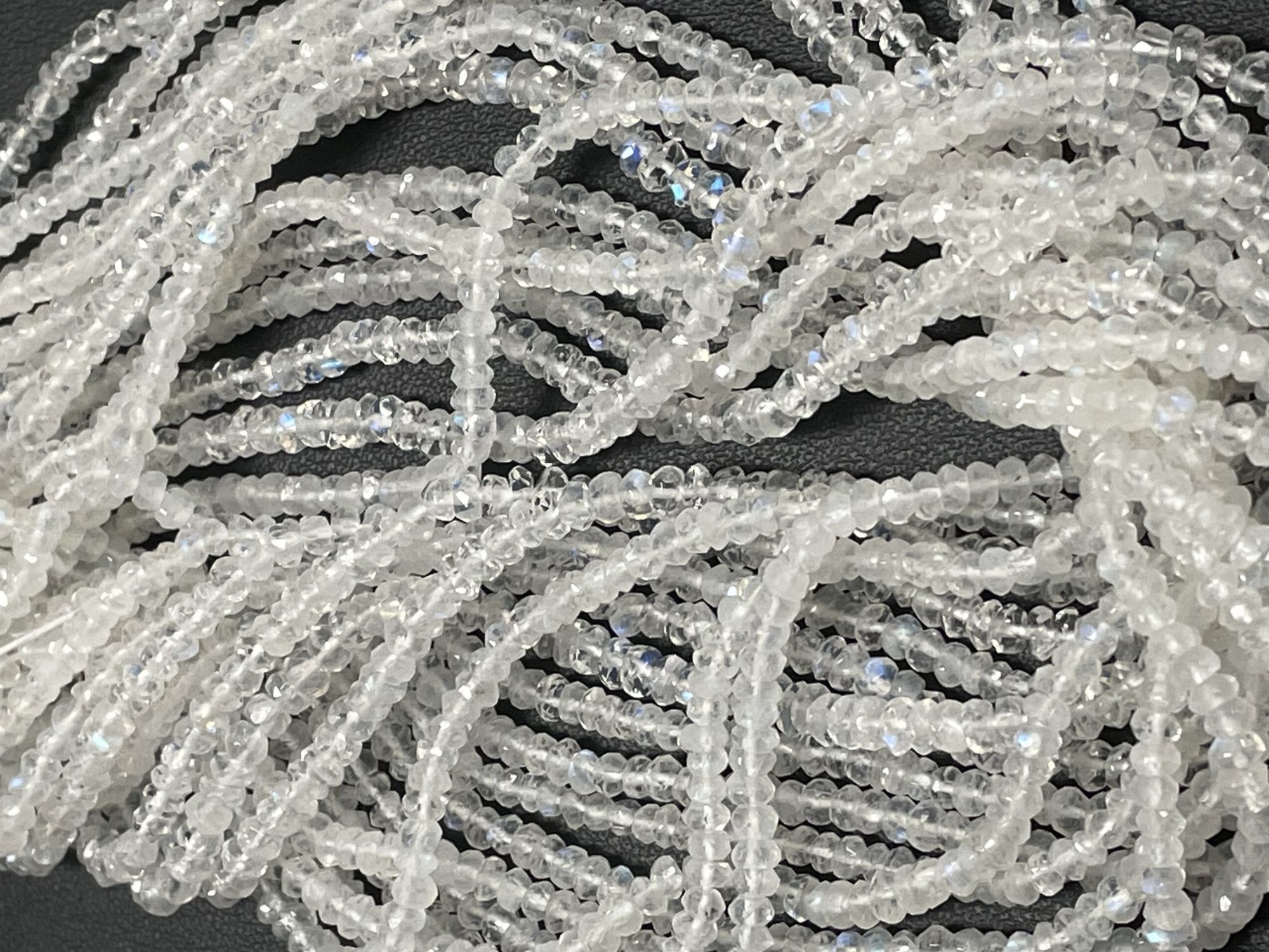 Rainbow Moonstone Rondelle Faceted