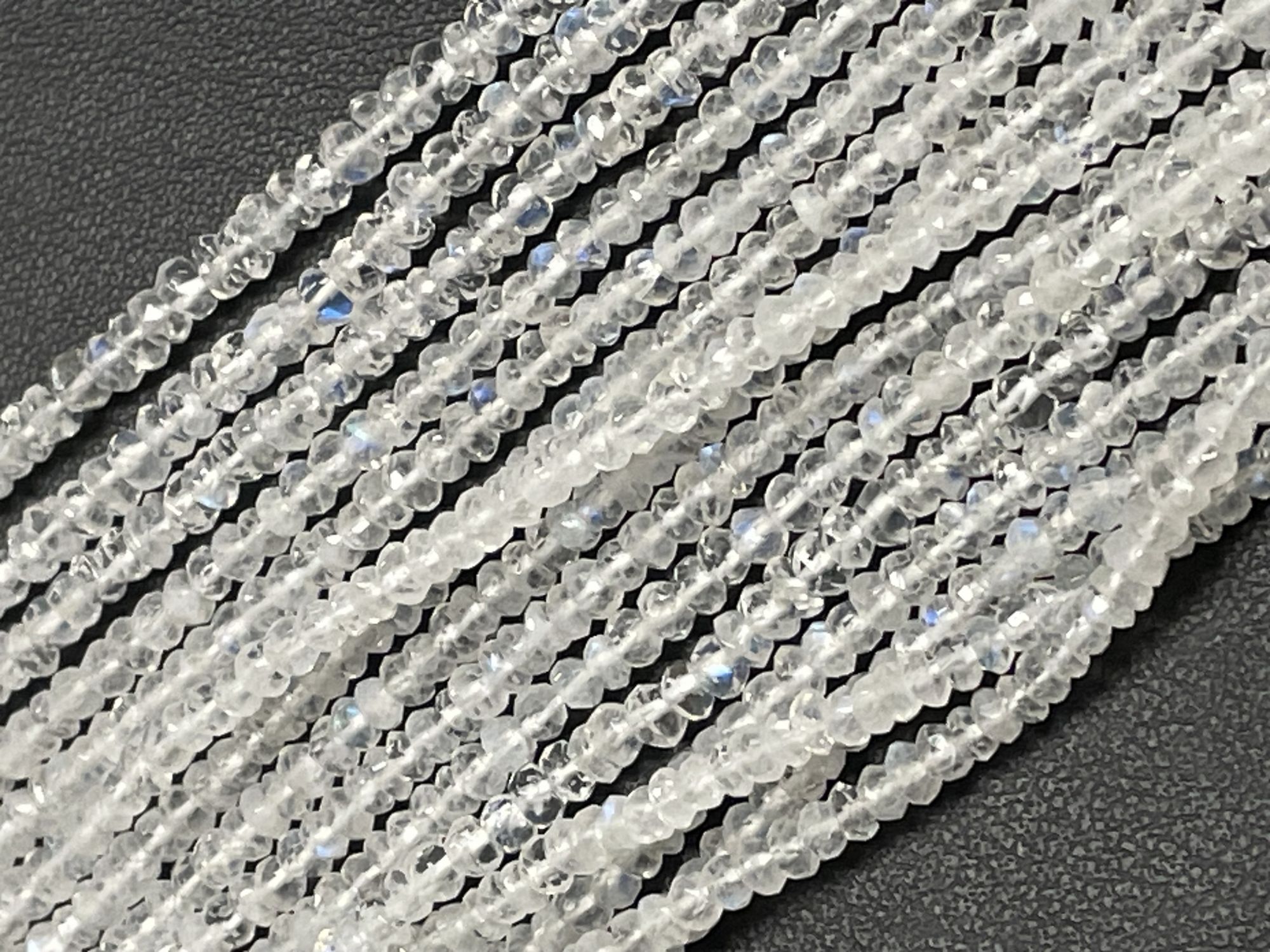 Rainbow Moonstone Rondelle Faceted