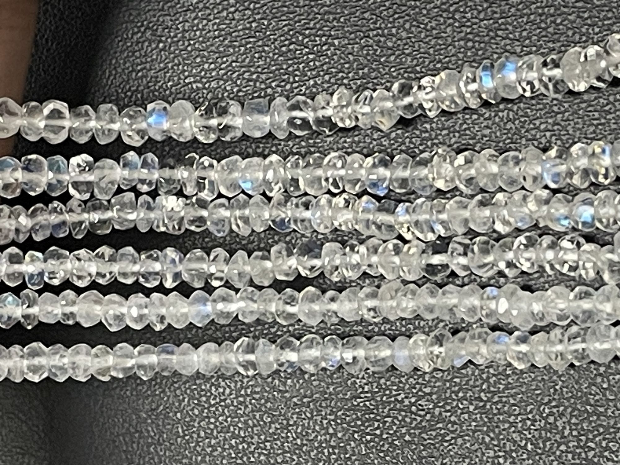 Rainbow Moonstone Rondelle Faceted