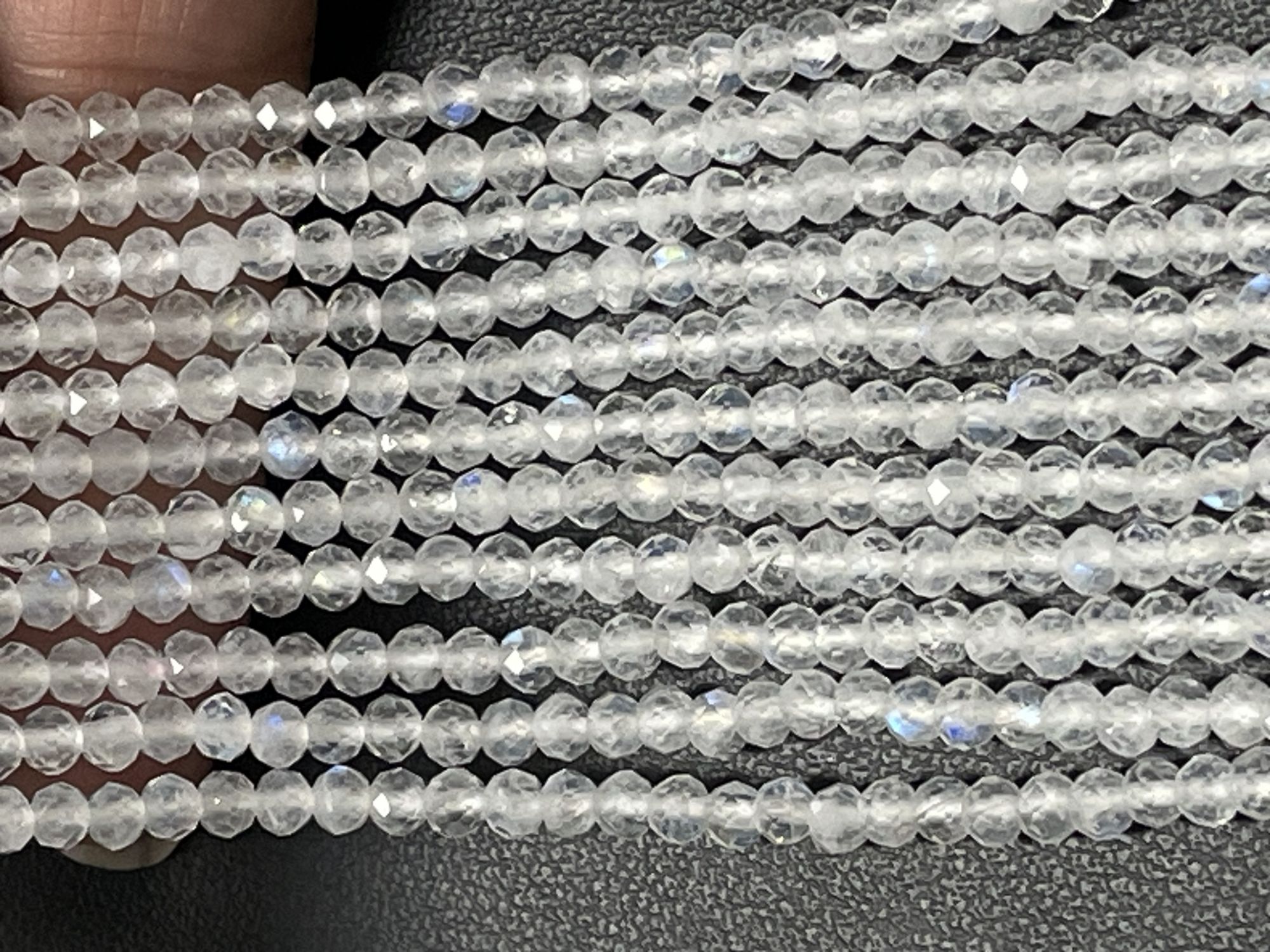 Rainbow Moonstone Rondelle Faceted