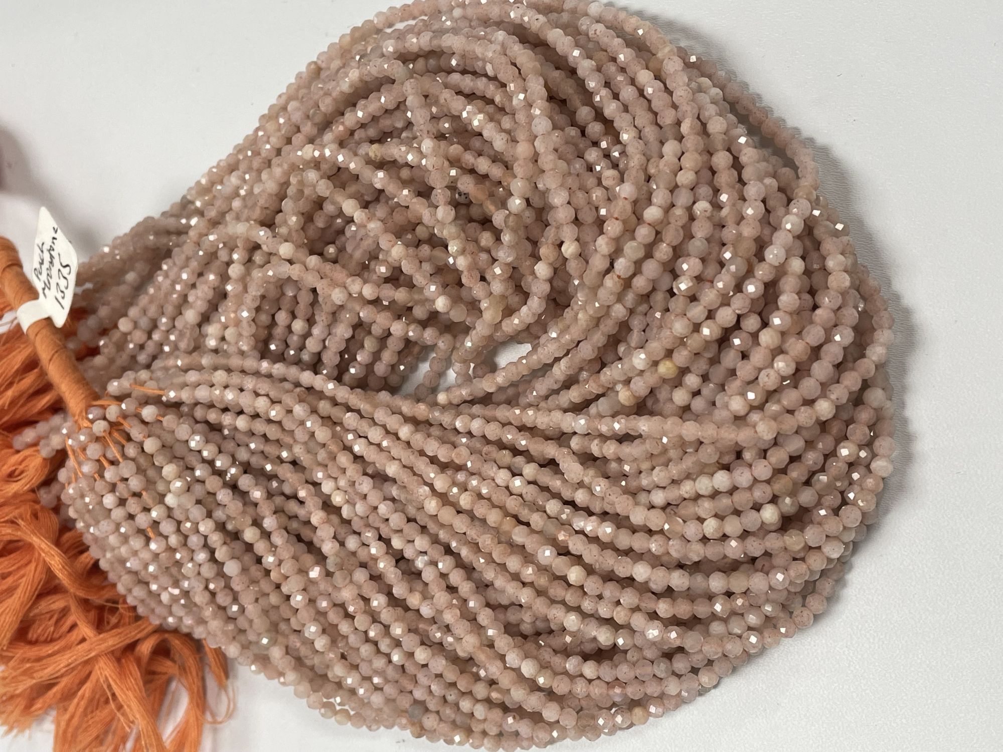 Peach Moonstone Rondelle Faceted