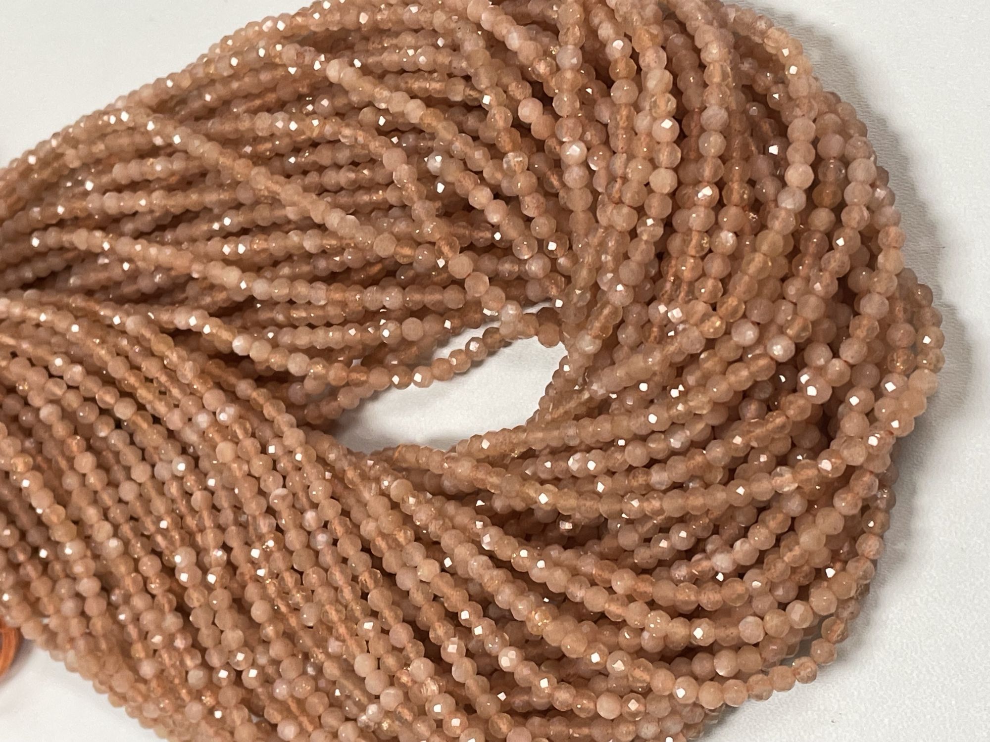 Peach Moonstone Rondelle Faceted