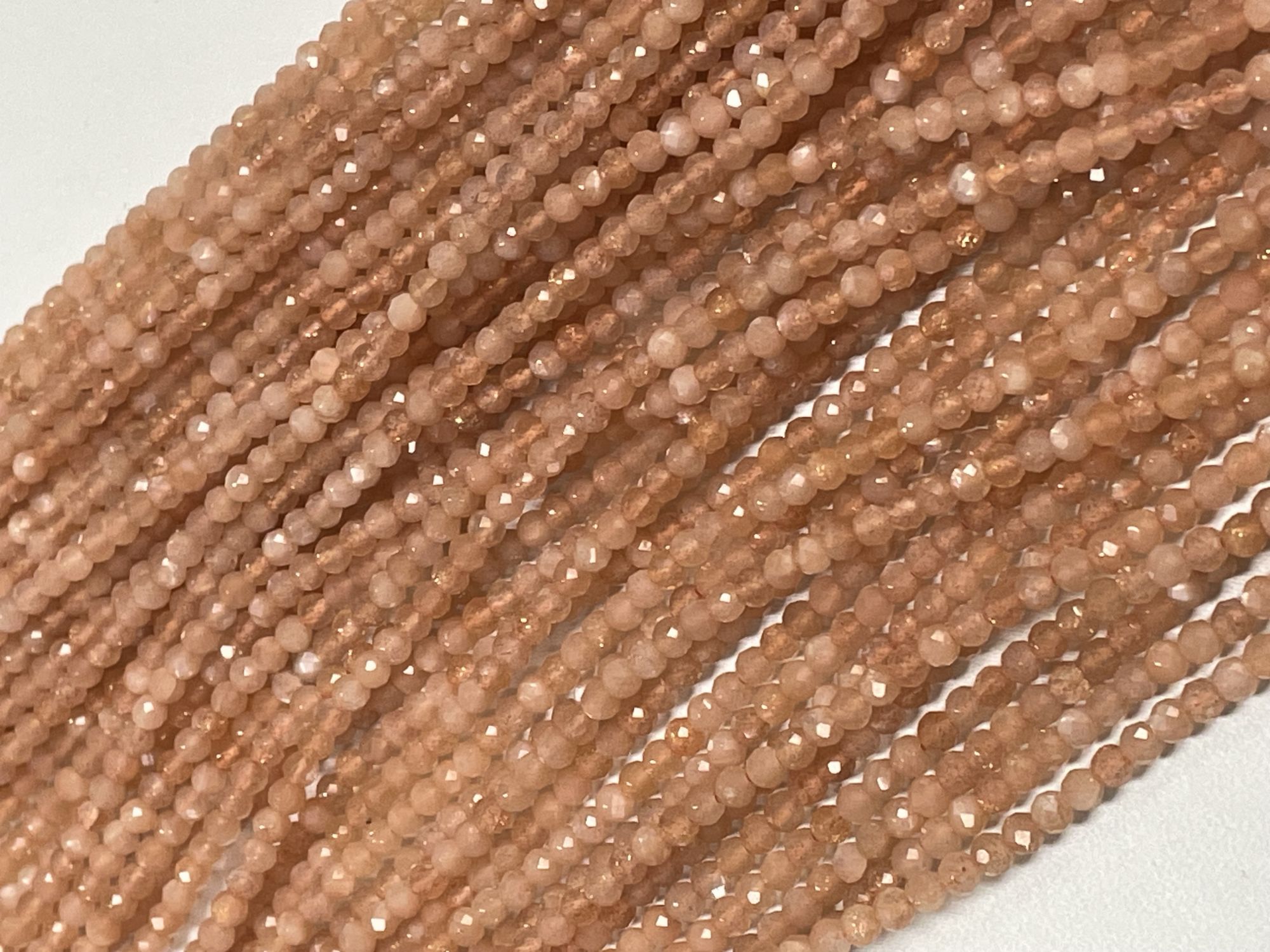 Peach Moonstone Rondelle Faceted