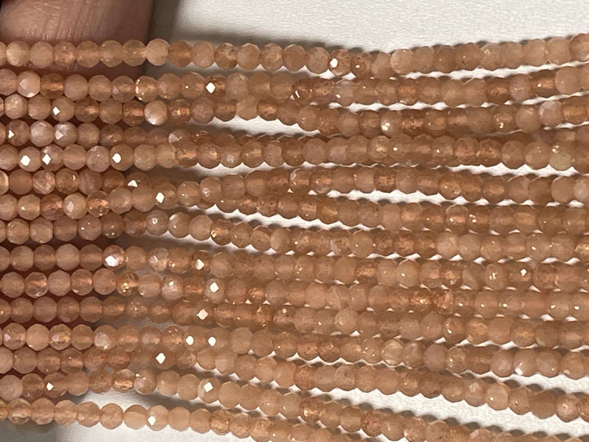 Peach Moonstone Rondelle Faceted