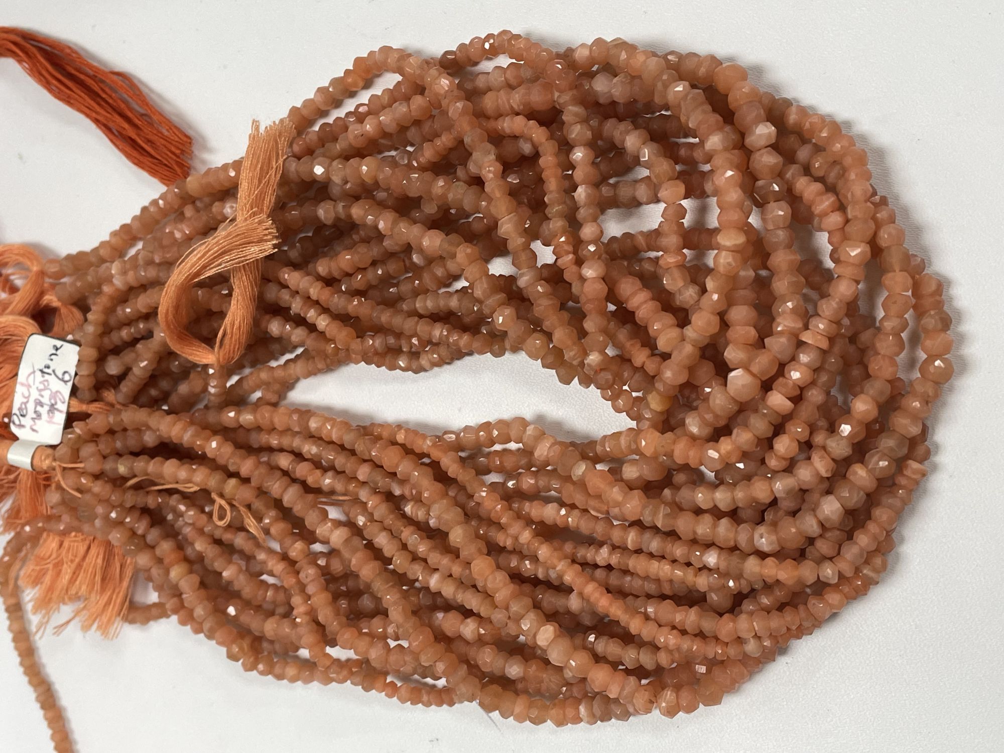 Peach Moonstone Rondelle Faceted